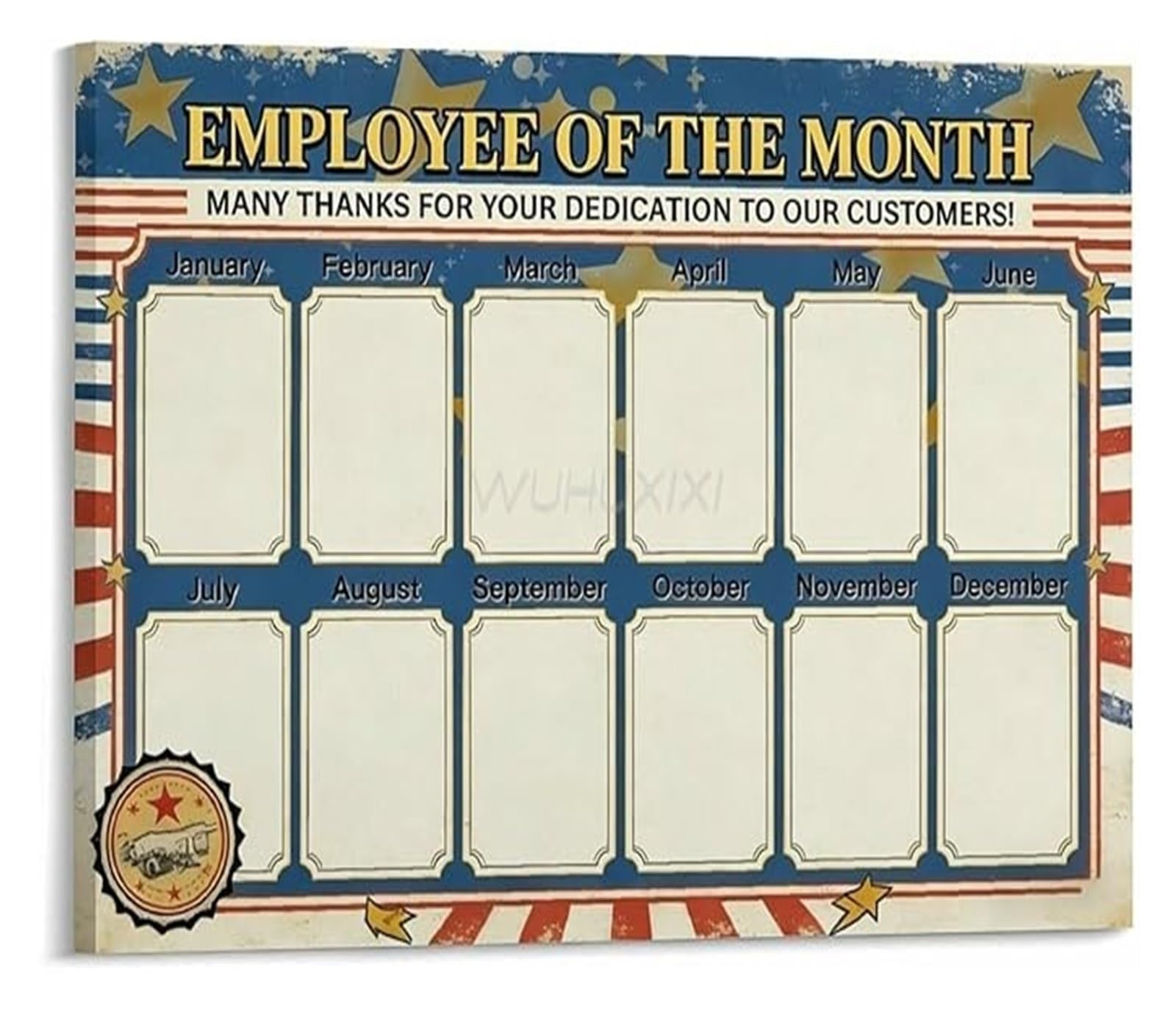 LLBOGRGGN Team Appreciation Canvas Art Best Employee Spotlight Poster for Office Workplace Wall Decor and Home Decor(Framed,08x12inch(20x30cm))