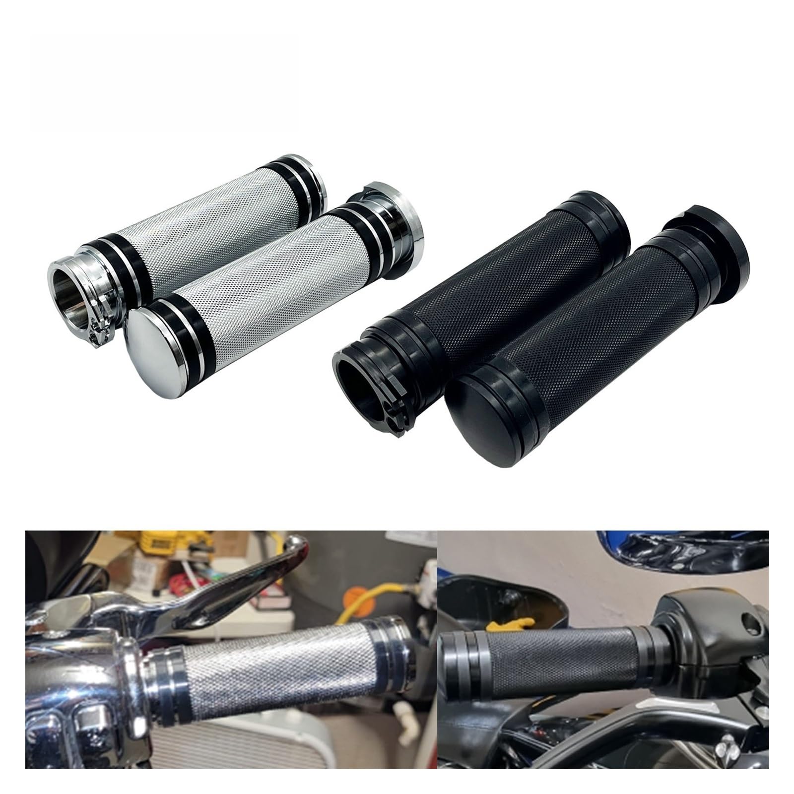 Empuñaduras De Manillar para Motocicleta De 1 Pulgada Y 25mm, Empuñaduras De Aluminio para Har&Ley Sportster XL 883 1200 VRSC Touring Road King Dyna Puños de Manillar