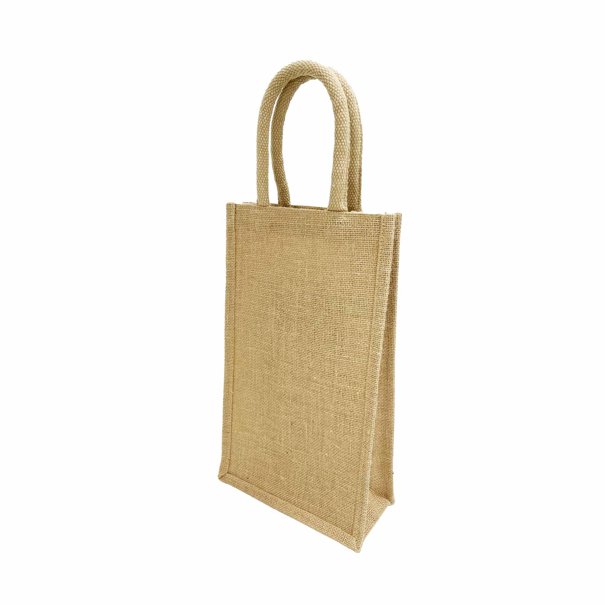 Ecoduka® Jute Wine Carrier Bag, Reusable Hessian Bottle Bag | Sustainable Gift Bag for Christmas, Packaging, Eco Gifting (2 Bottle, 5)