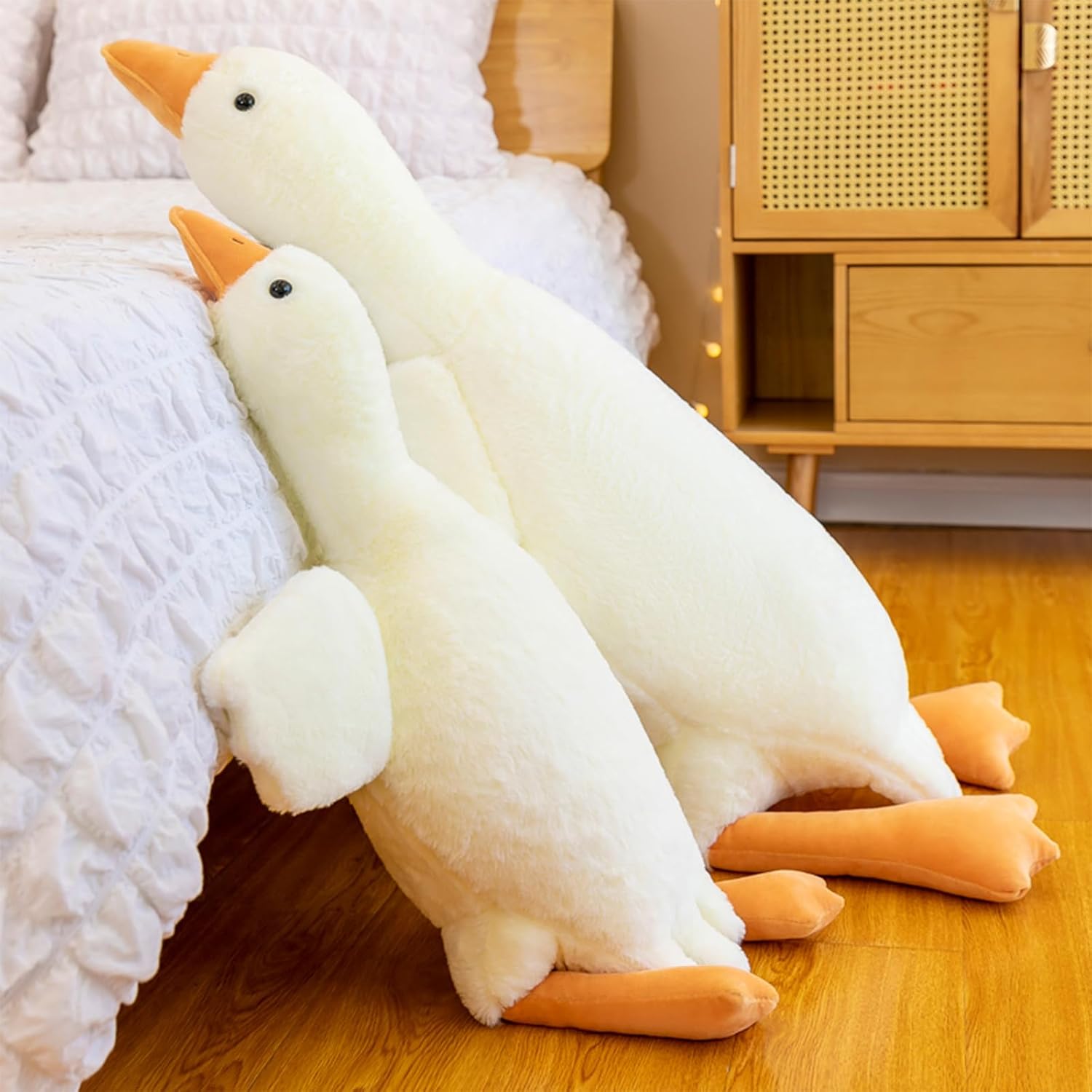 Heionia Duck Stuffed Animal (63 inch/160cm) Goose Stuffed Animal Plush Toy Giant Goose Plush Duck Plushies Swan Hugging Pillow