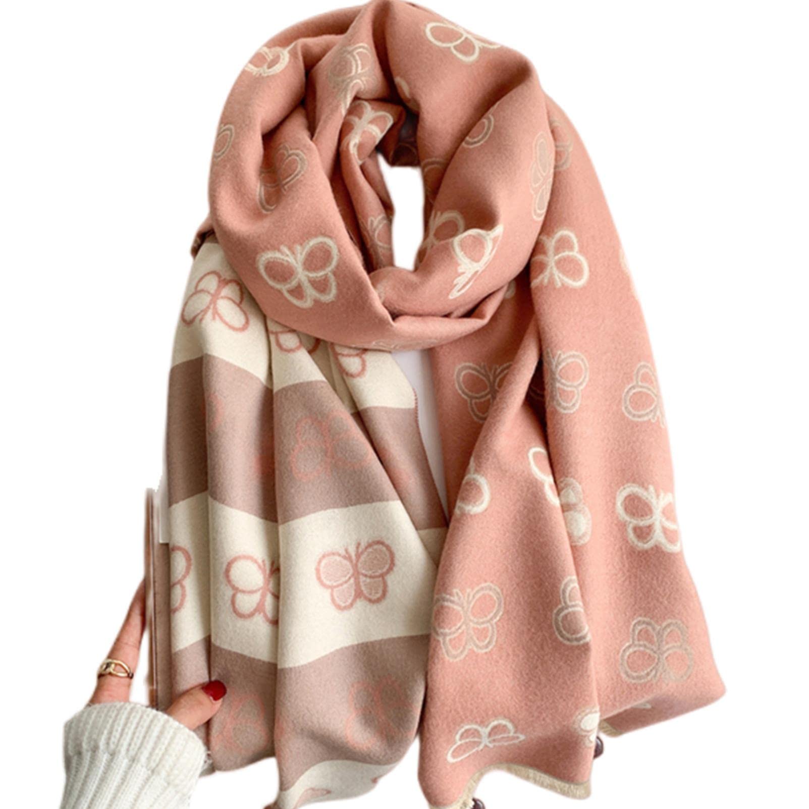 URYYRIT Foulard Écharpe Cachemire Chaude Dames Imprimer Un Châle De Couverture Hivernale Épaisse Et Envelopper Pashmina 180 * 65 Cm Femmes-Wyt157-2