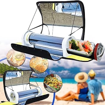 Portable Solar Oven BBQ Cooker, 4.5L Large Capacity Solar Stove Cooker, Solar Oven Sun Cooker Foldable Camping Stove with Thermometer for Outdoor Camping Family Party