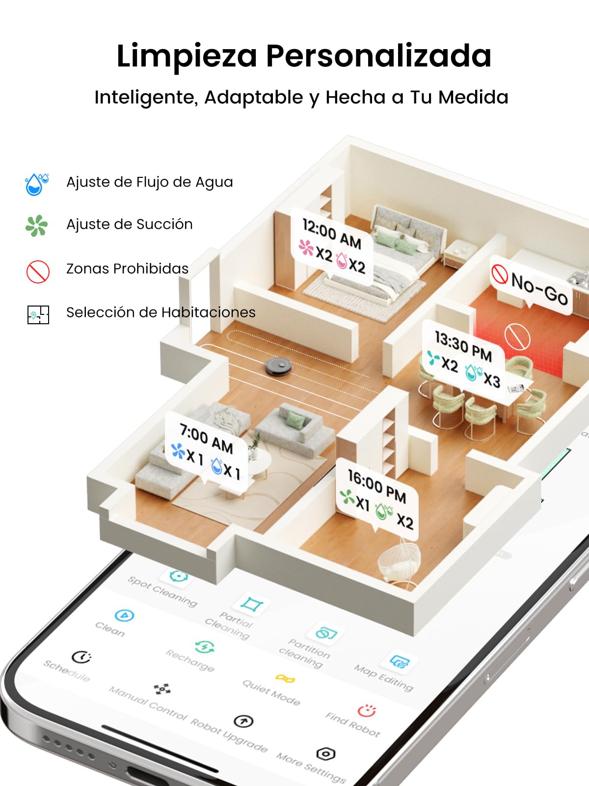 Lefant M2 Pro Robot Aspirador y Fregasuelos con Autovaciado, Autovaciado 90 Días, 6000Pa, 140mins, Mapeo Multinivel, Obstáculos 190° PSD, Navegación dToF, 5G WiFi/App/Alexa/iWatch, Gris