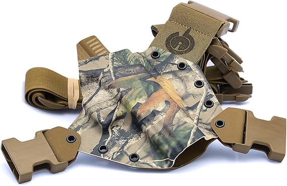 Kenai Glock 20/21/40/41 chest holster showing pack-strap clearance and adjustable harness