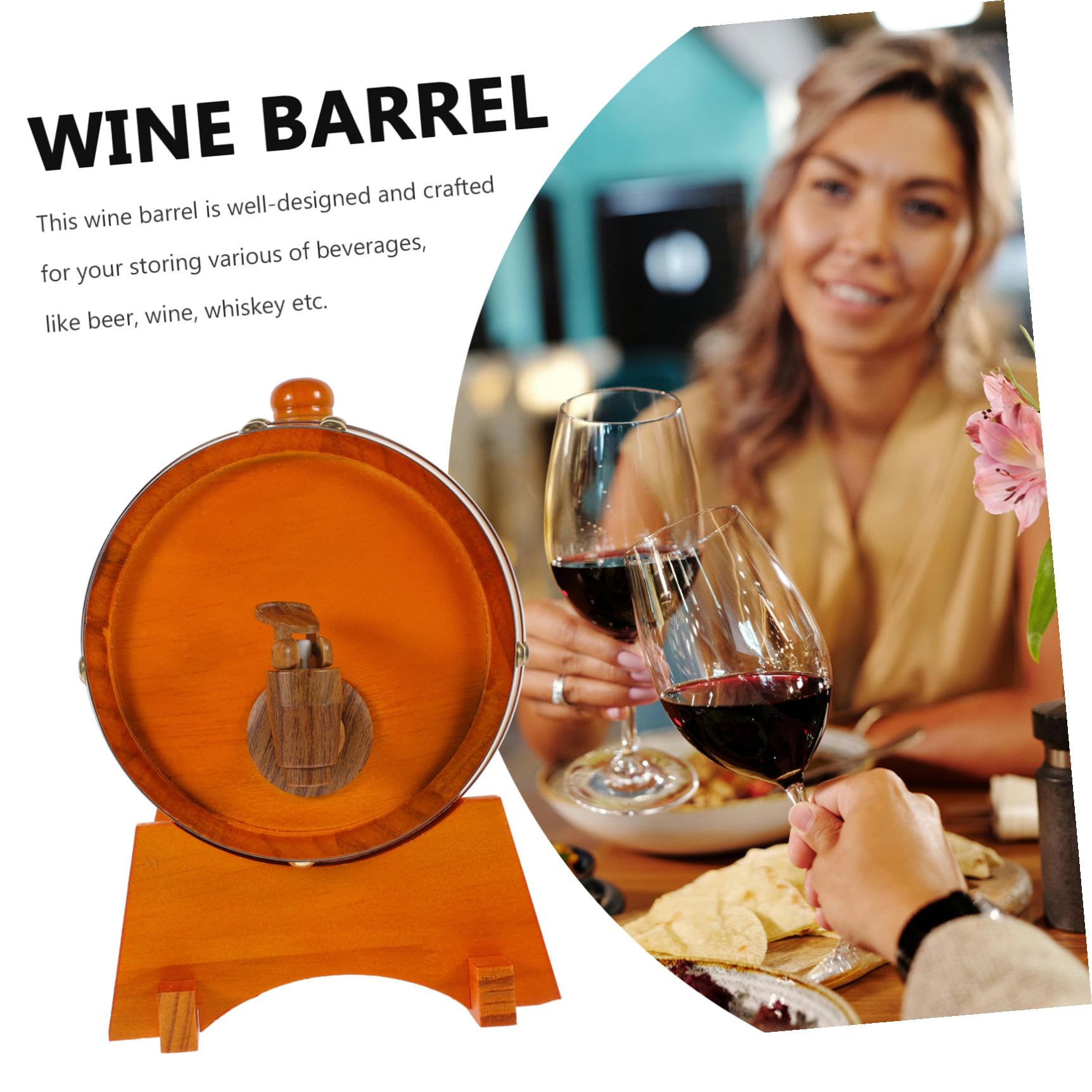 OUNONA Barril de Vino de Madera para Almacenar Vino Tinto Dispensador de Madera para Bebidas Barril de Cerveza para Añejar Restaurante o Bar