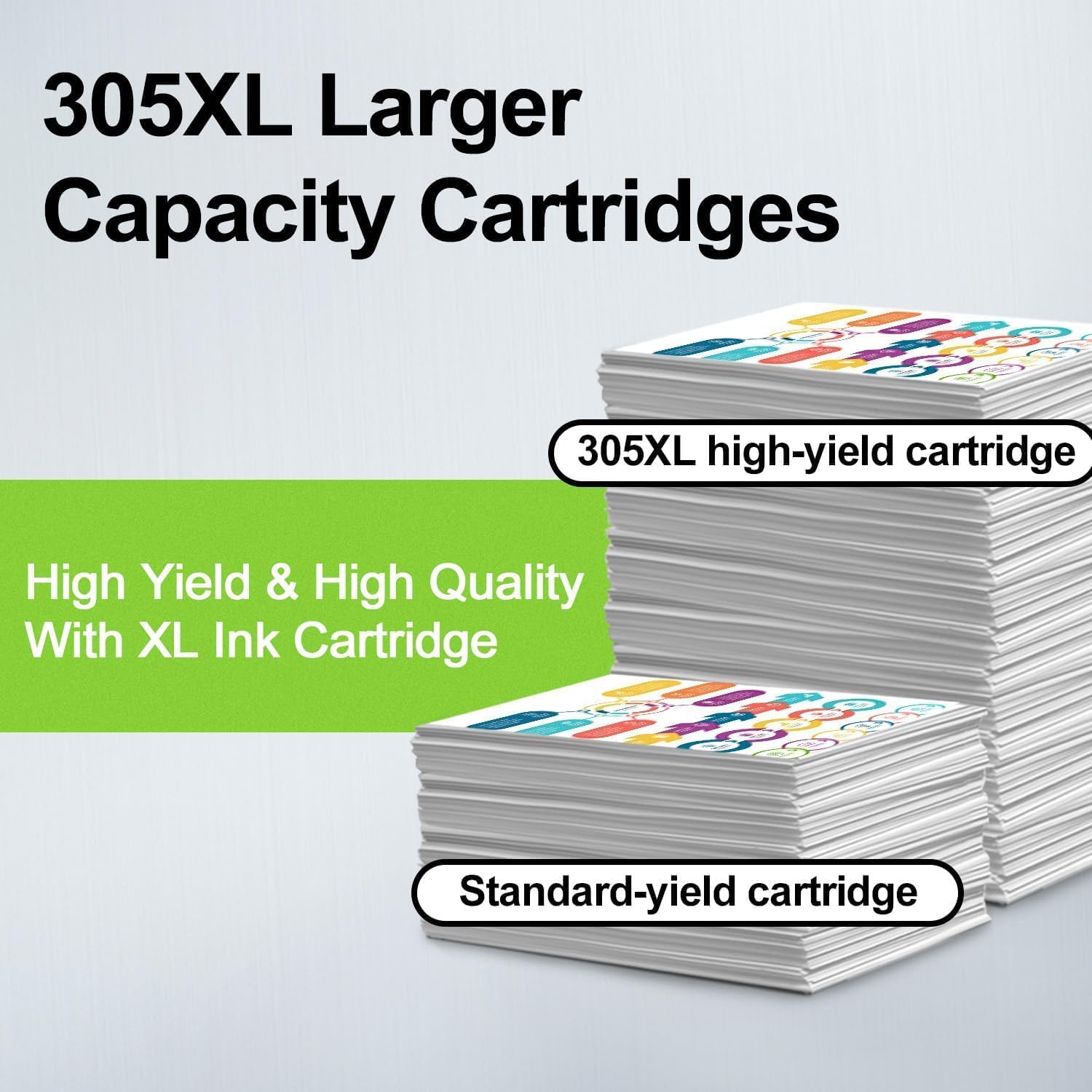 305XL Ink Cartridges Replacement for HP 305XL 305 305 XL Work for Deskjet 2710 2720 DeskJet Plus 4110 4120 Envy 6010 6020 (1 Black, 1 Color)