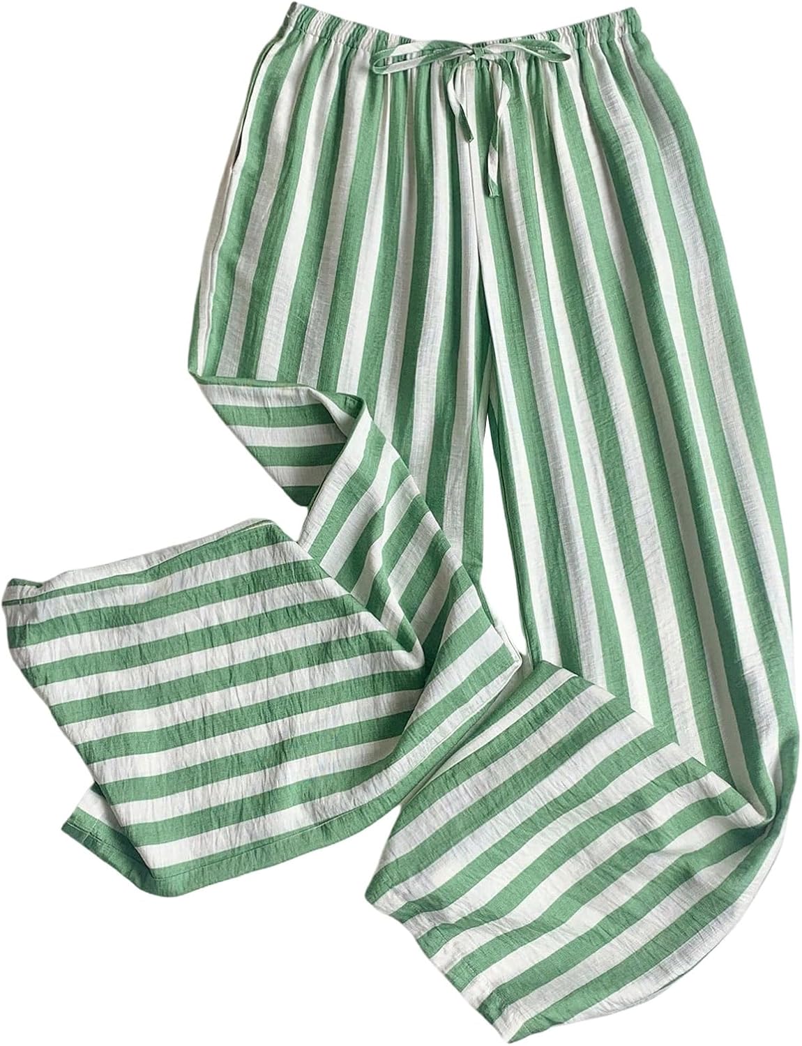 Floerns Women's Plus Size Striped Wide Leg Pants Lounge Pajama Bottom Vacation Travel Pants