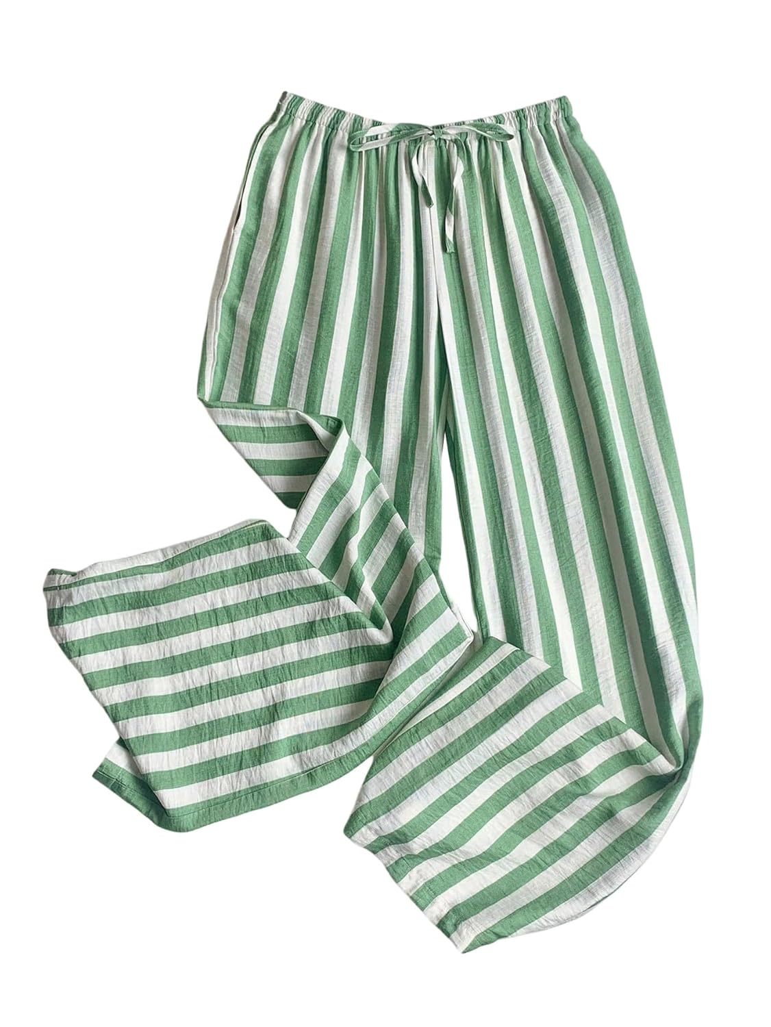 Floerns Womens Plus Size Striped Wide Leg Pants Lounge Pajama Bottom Vacation Travel Pants