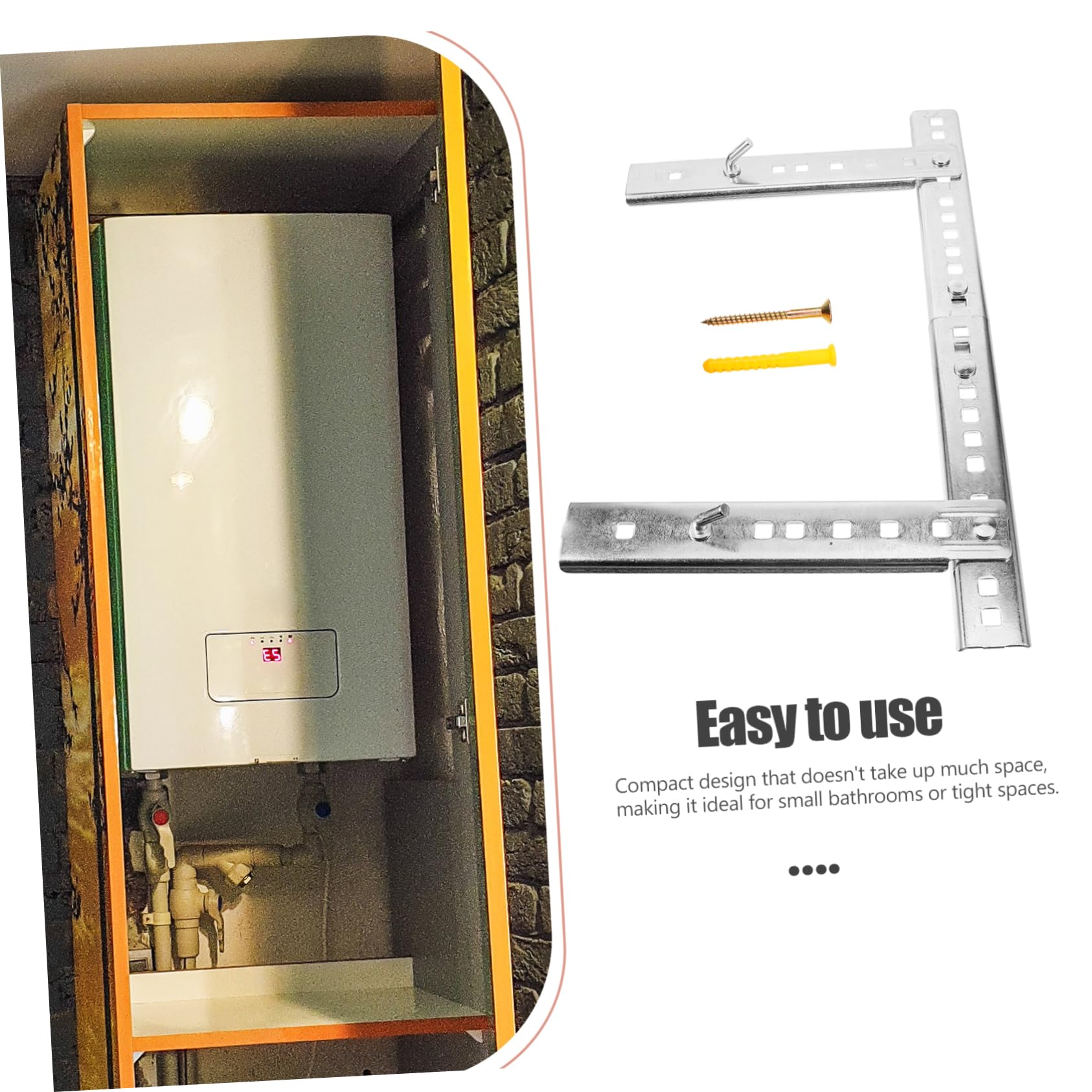 Calentador Estable Hierro de Soporte de Eléctrico Agua para Rápida Instalación y Pequeños Reducidos Adecuado para Baños Espacios