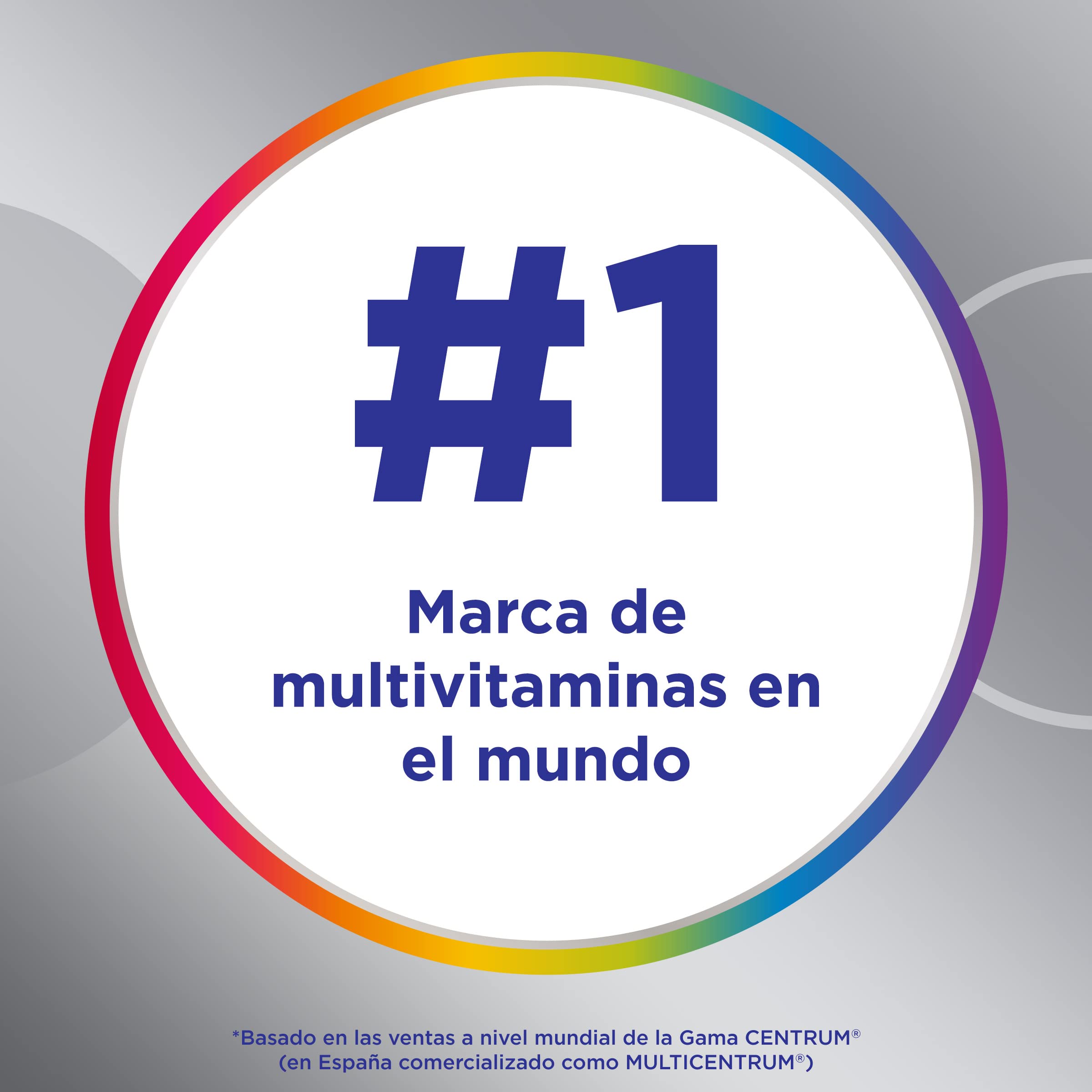 Multicentrum Hombre 50+ Complemento Alimenticio Multivitamínico y Multimineral Para Hombres 50+, Con Vitamina C, B, A, Sin Gluten, 100 Comprimidos