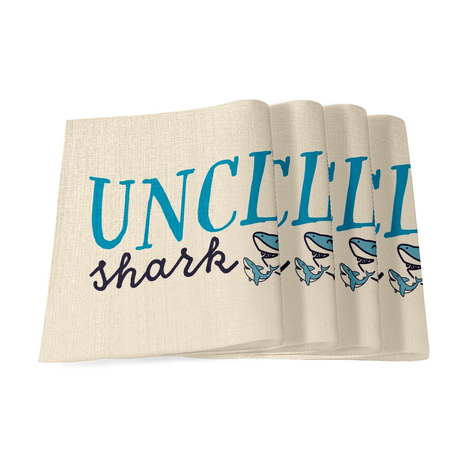 Set de table en lin Uncle Shark pour éviter les taches de repas