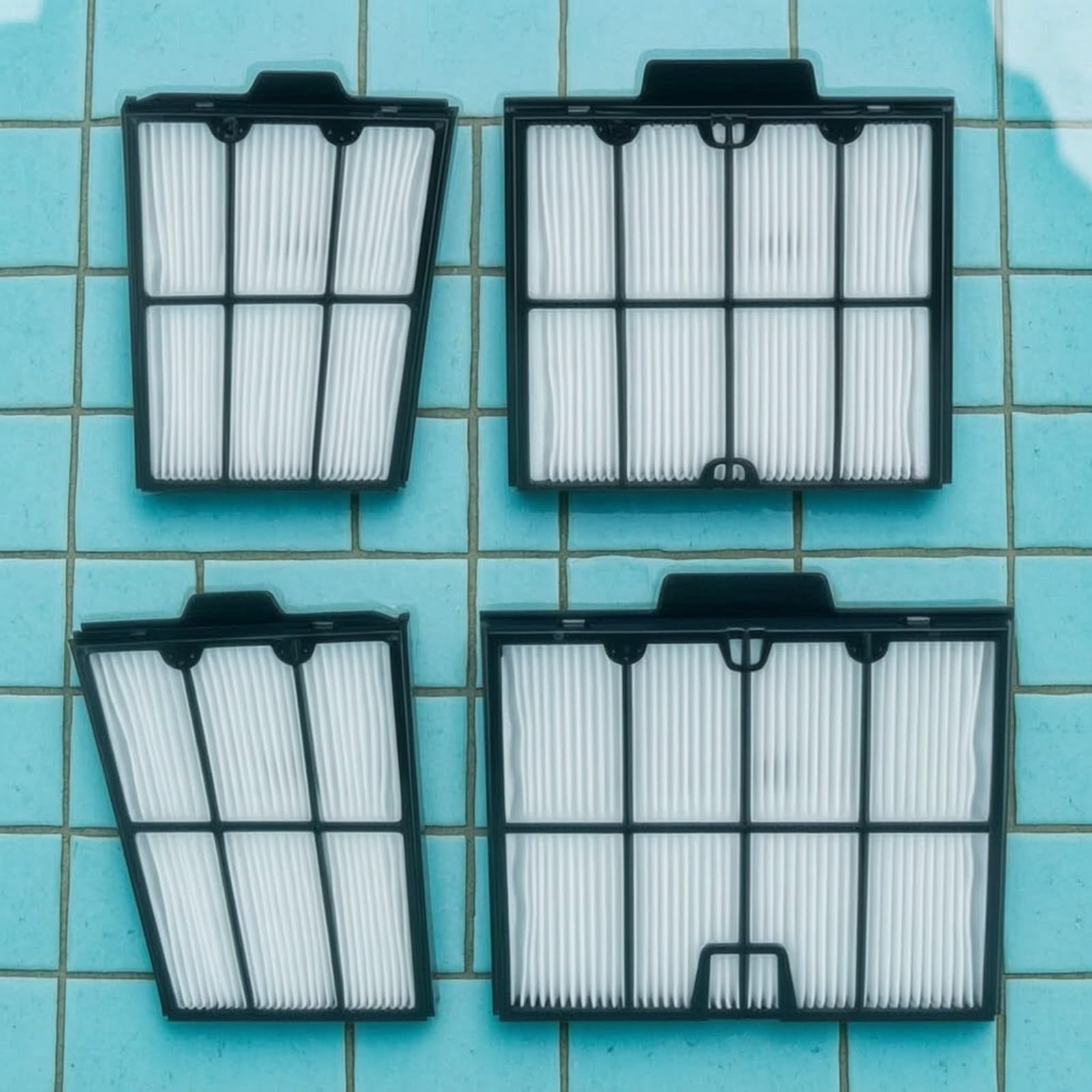 4 Piezas Panel Filtro Compatible con Limpiafondos Alta Eficiencia Filtro Plisado con Asa Integrada Reutilizable
