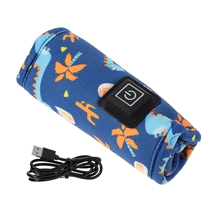 EXCLUZO USB Milk Bottle Warm HeatKeeper Baby Nursing Bottle Thermal Bag Portable Baby Infant Feeding Milk Coffee Tea Mug Beverage Warming Bag Infant Supply (Blue)