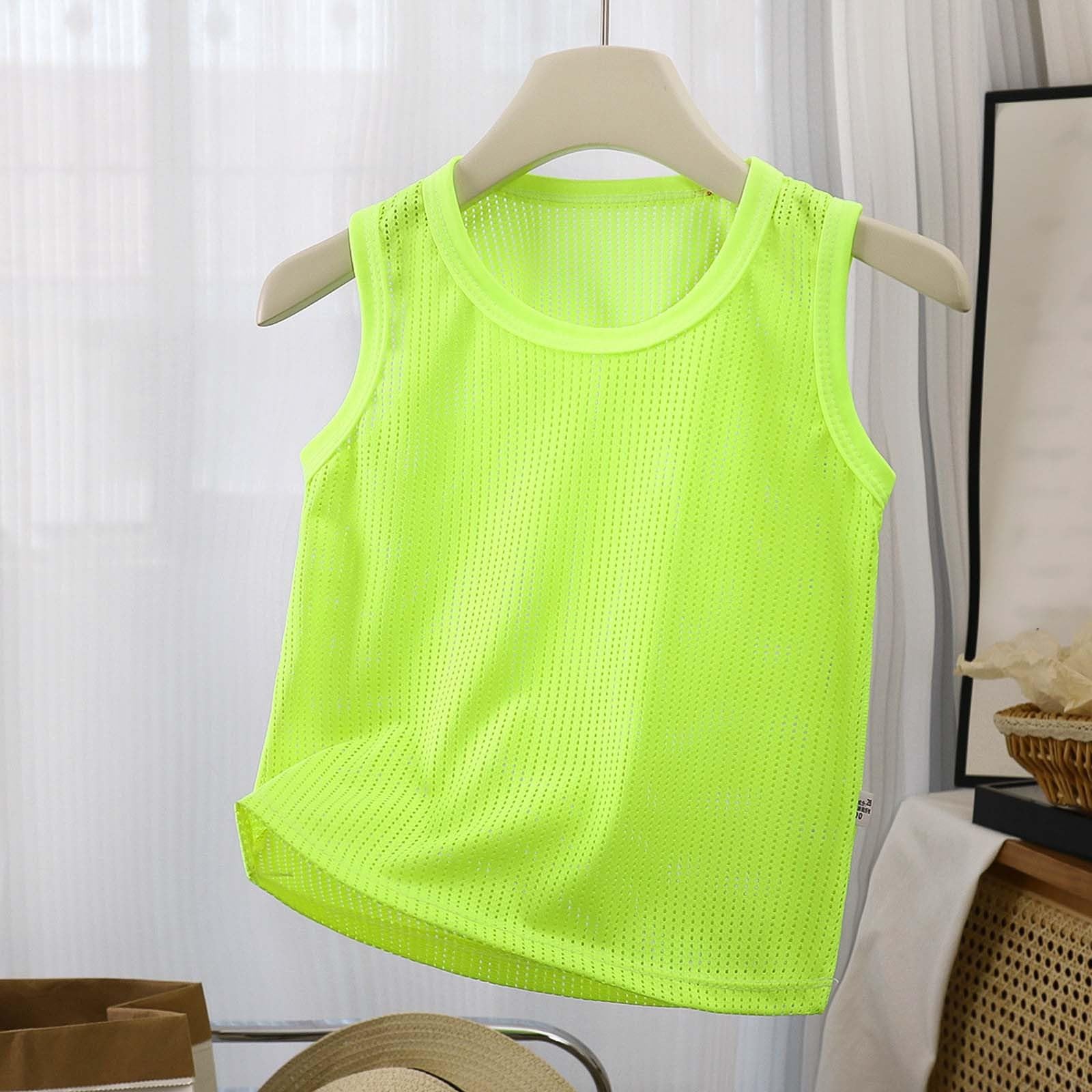 2025 Camiseta de Verano sin Mangas para Niños Camiseta sin Mangas de Malla Transpirable para Niños Casual Cómodo Deportivo Ropa Deportiva Niños Pequeños Hasta Adolescentes Camisa Con Pajarita Niños