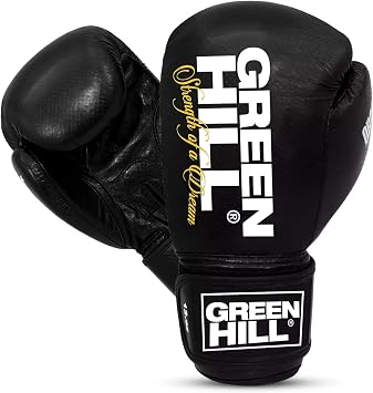 Green Hill Oracle Leather Boxing Gloves for Men & Women | Premium leather gloves with shock-absorbing padding and wrist support for boxing, MMA, Muay Thai and kickboxing.