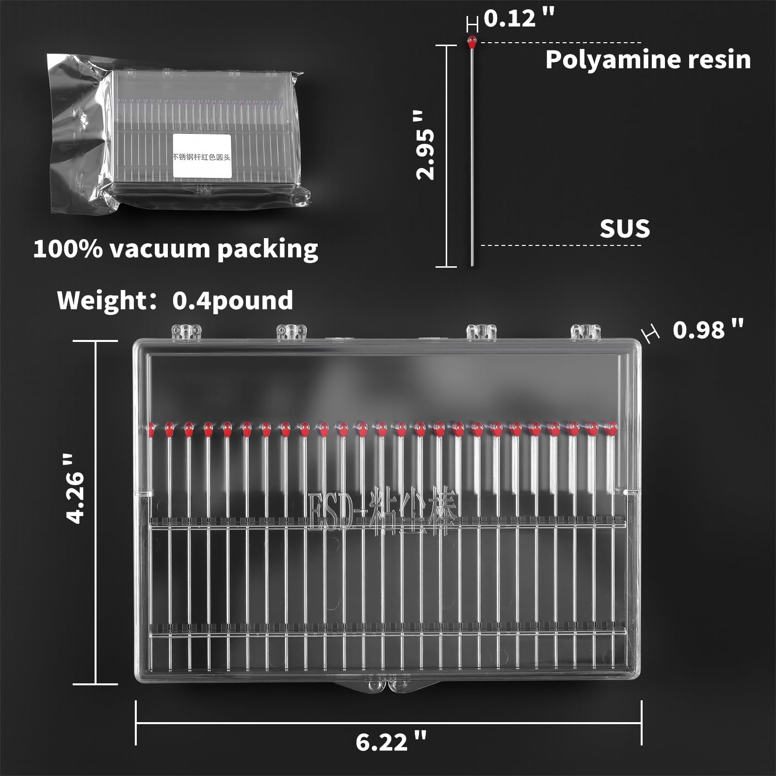 ESD Full Frame Sensor Cleaner - Digitalkamera-Objektivreiniger-Set, Tupfer zur Reinigung von Uhren, PCB, SMT, Halbleitern und elektrostatisch empfindlichen Geräten (Rot, 100 Packungen, hohe