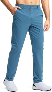 Men's Golf Pants Stretch Work Dress Comfy Pants 30"/32"/34" Lightweight Quick Dry Casual Slacks Trousers with Pockets