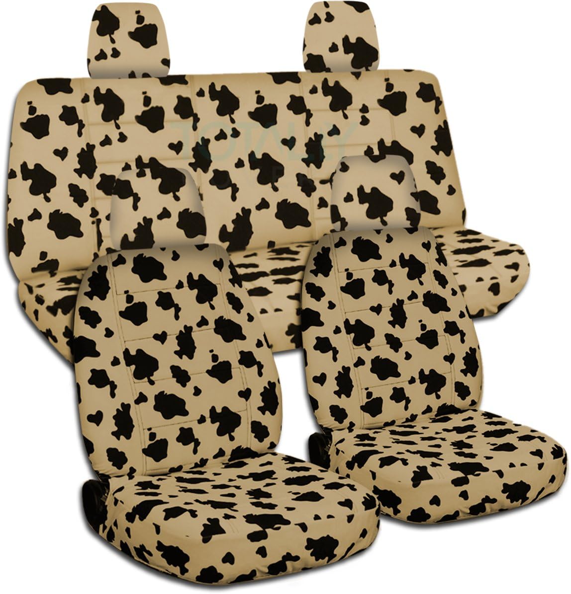 Totally Covers Compatible with 2008-2012 Jeep Liberty/Dodge Nitro Animal Print Seat Covers: Beige Snow Tiger - Full Set (29 Prints) 40/60 Split Bench Bucket w/wo Lumbar/Fold Flat SUV