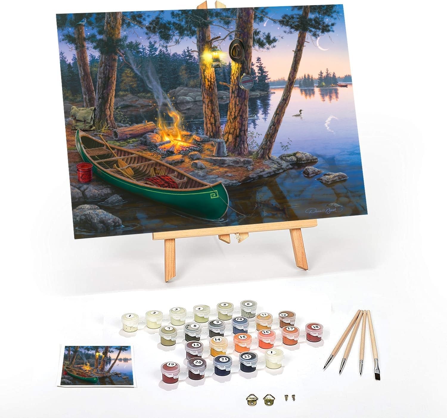 Ledgebay DIY Paint by Numbers Kit for Adults Framed Canvas: Beginner to Advanced Paint by Numbers Kit, Kits Include Acrylic Paint Set Brushes Tabletop Easel (Summer's Song 16" x 20" Framed)