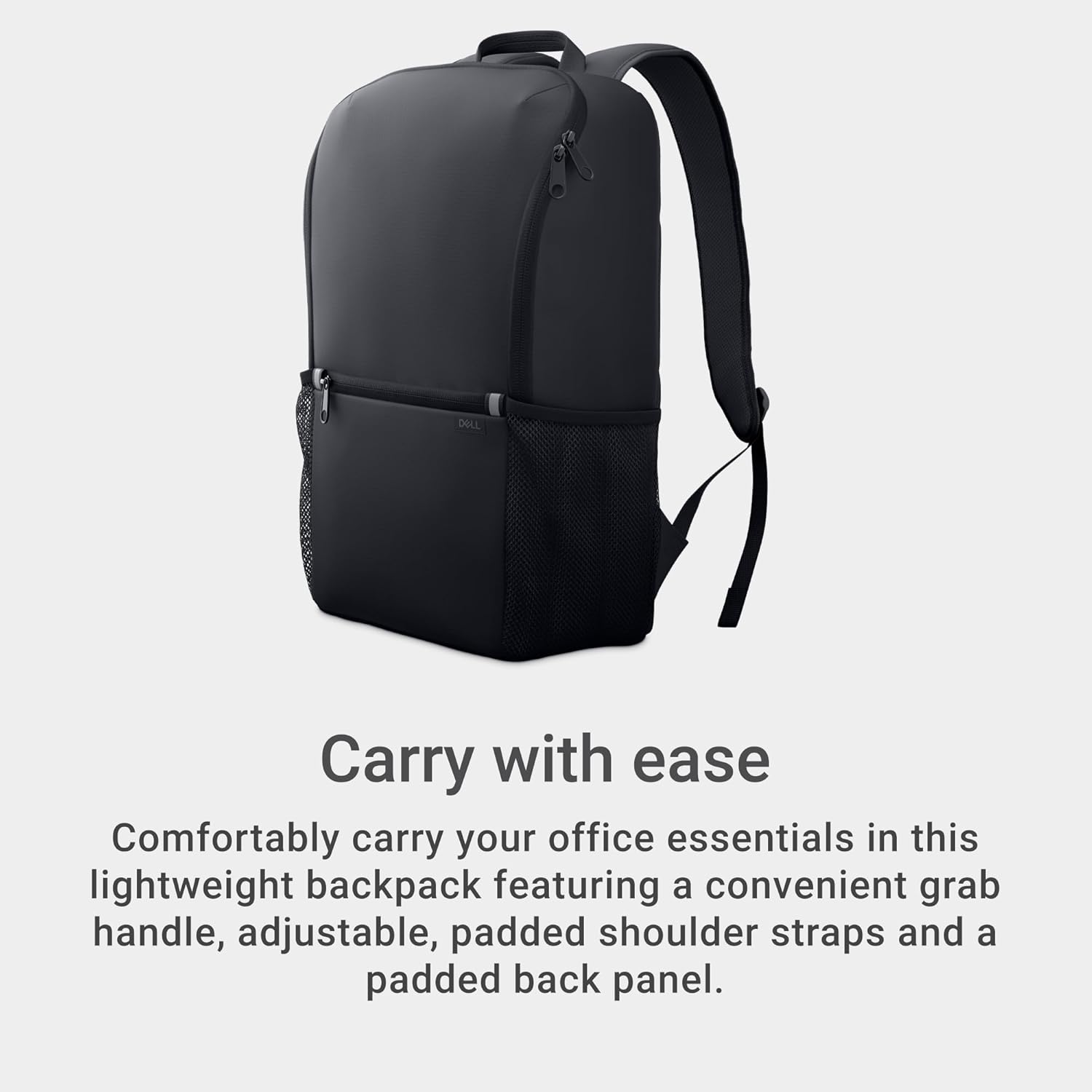 Dell 14-16 EcoLoop Essential Backpack 14-16 - CP3724 - Lightweight, Two Mesh Side Pockets, Built-in Accessories Organizer, Dedicated Padded Laptop Sleeve - Black
