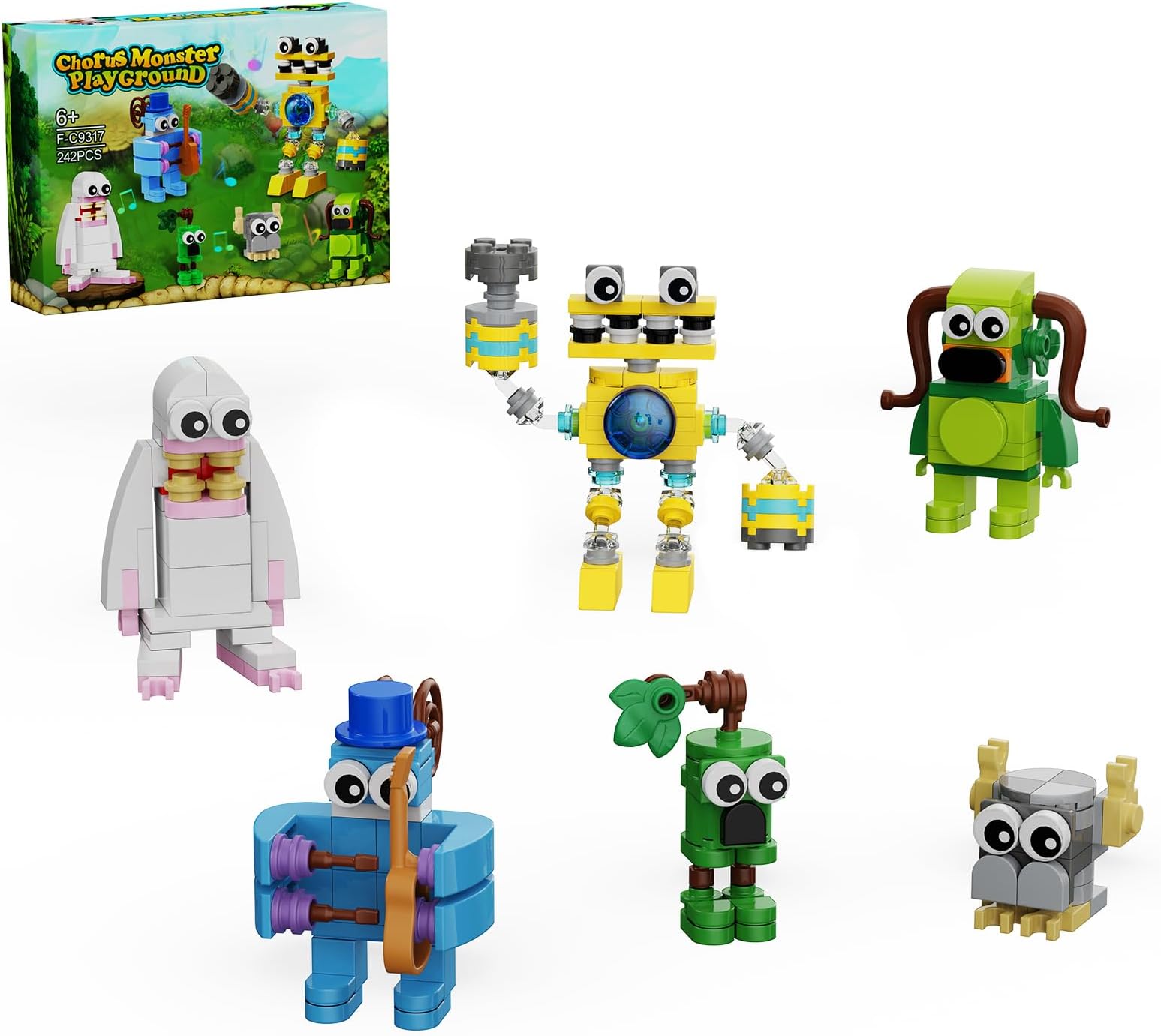 Singing Building Set, Monsters Action Figure Game Toy Collectible Decoration Building Toy, Great Gift for Fans, Boys and Girls 6+ Years Old (242 Pieces)