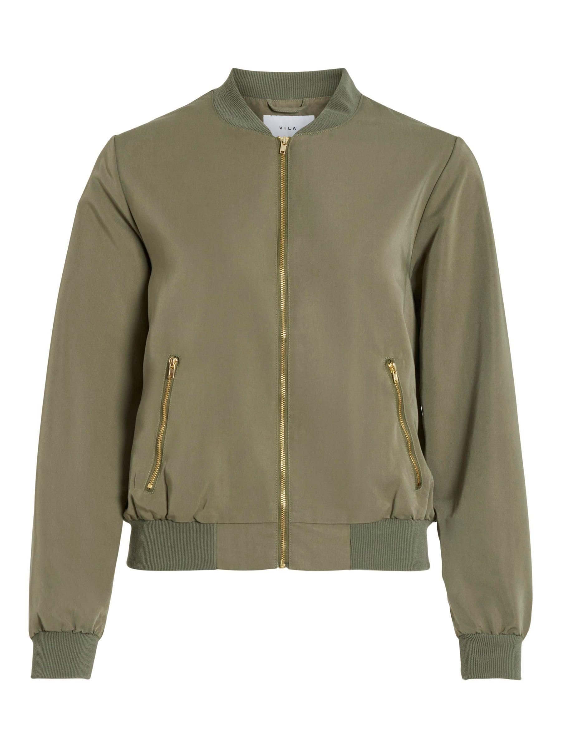 Vila Female Female Damen Bomberjacke mit Reißverschluss, leichte Übergangsjacke VIBUBBLE Reißverschluss VIBUBBLE Reißverschluss