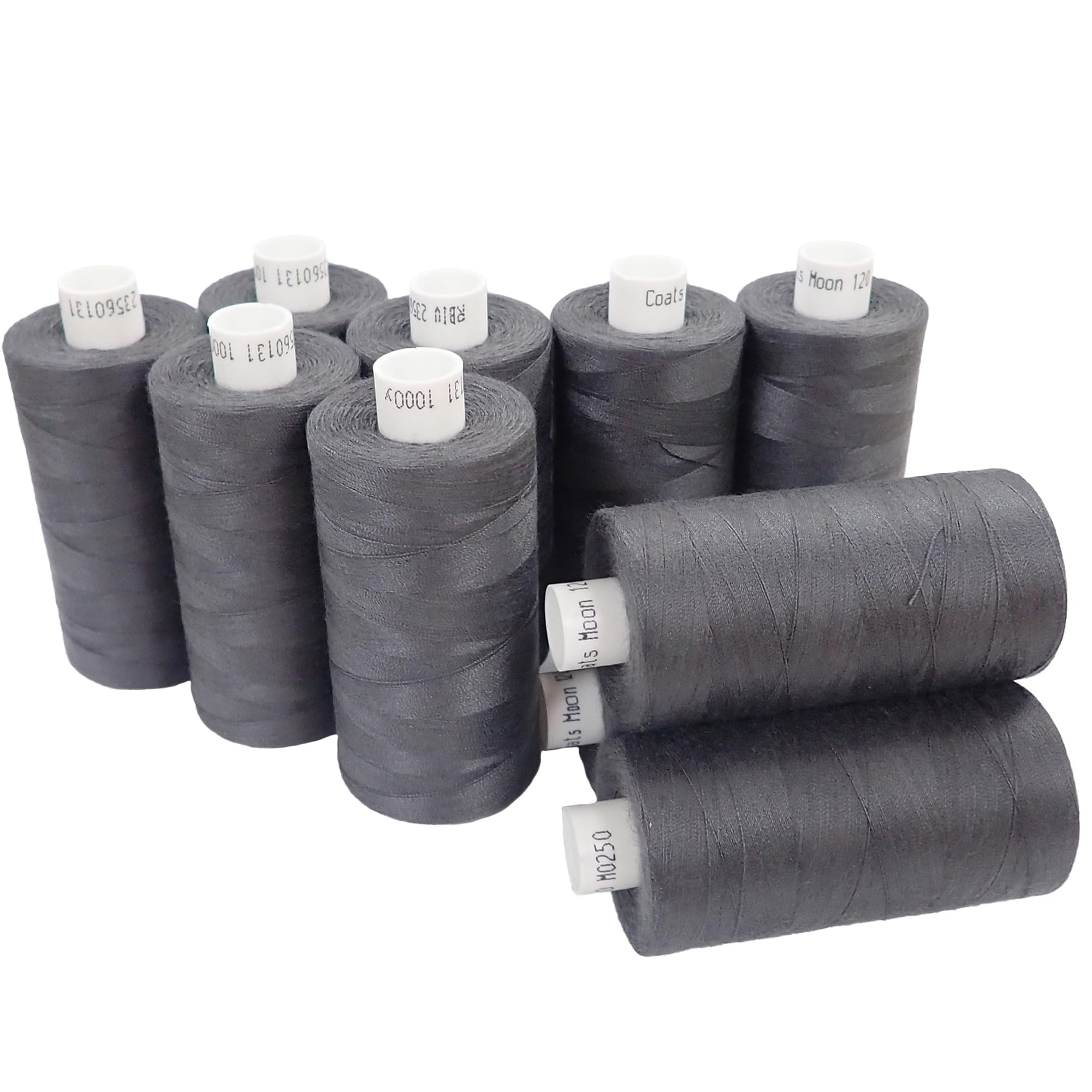 Moon Thread M025010 School Grey Spun Polyester Sewing Thread - 1000M