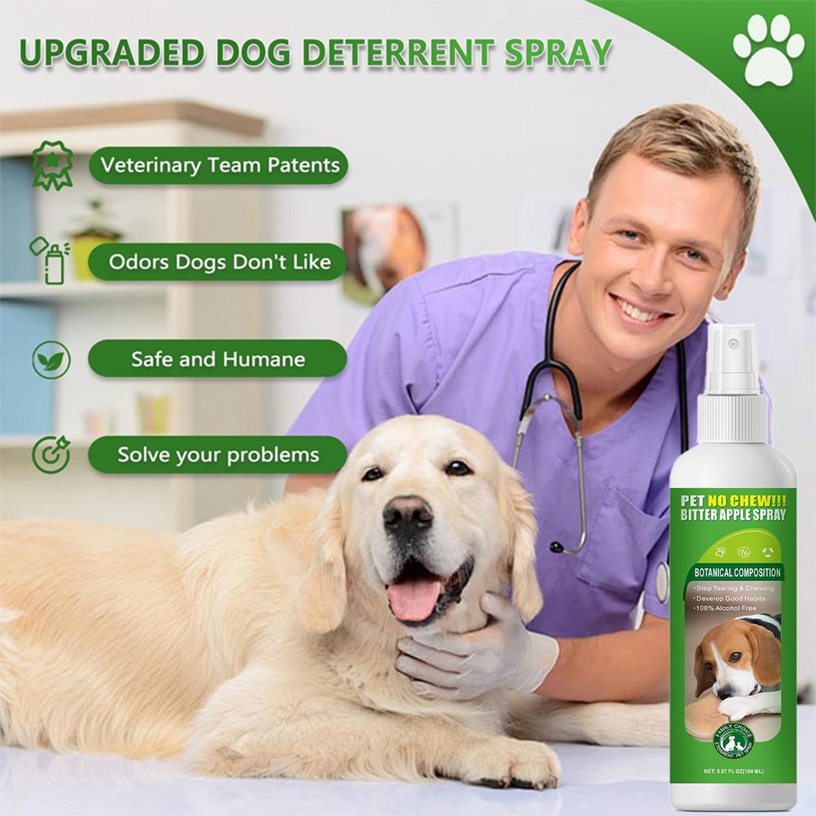 Spray anti-masticazione per cani, 100 ml, spray per cani, non masticare, per mobili di casa, divano, porta, angolo cortile, prato