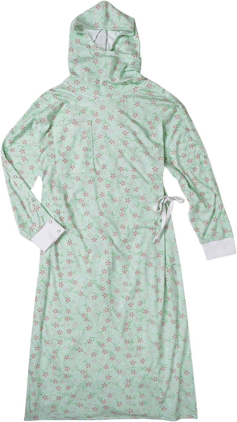 Premium Modesty Hospital Gown for Women with Hijab – Patient Gown with Long Sleeves and Snap Buttons, Standard Size, Soft and Comfortable Fabric, Washable and Reusable, Pack of 1