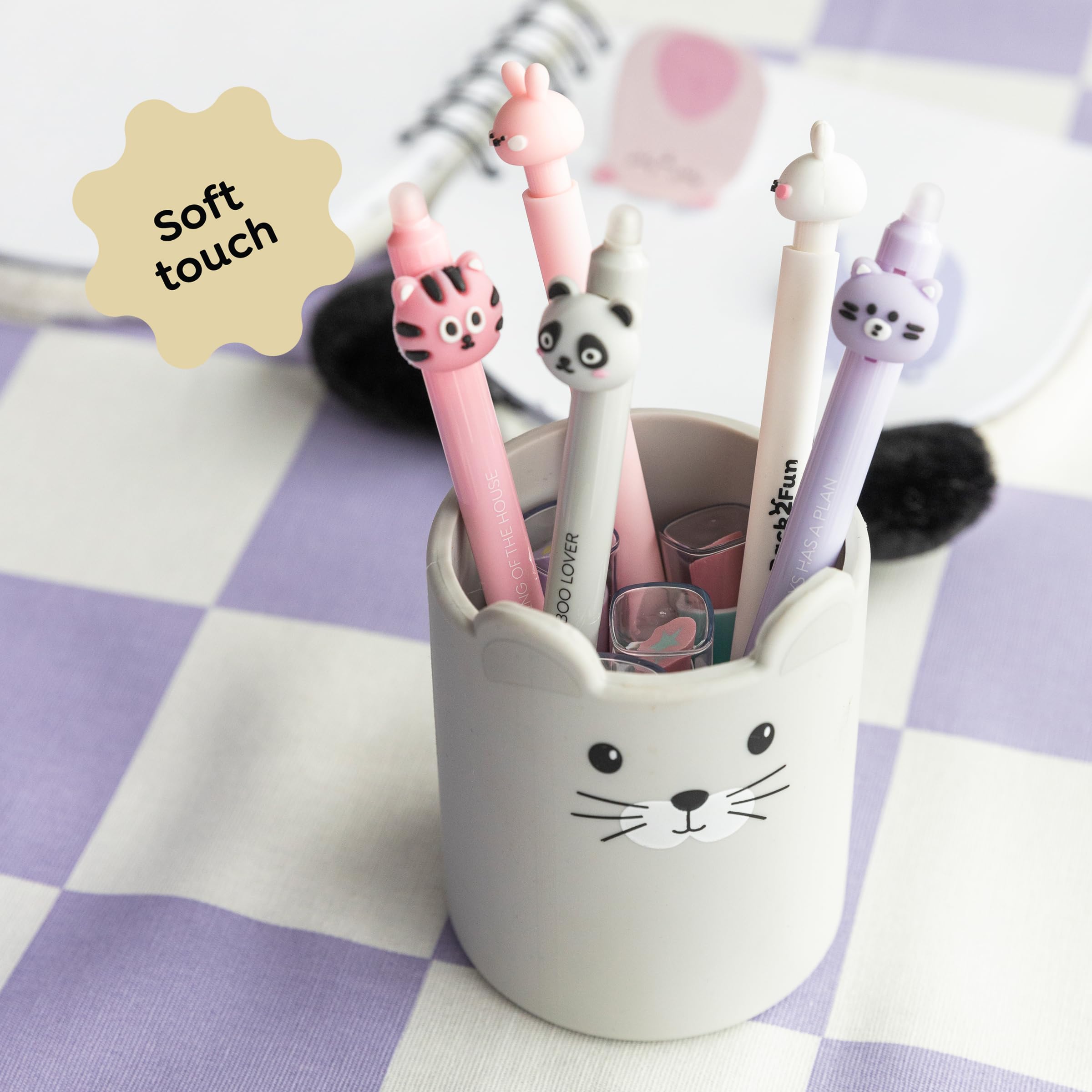 Back2Fun Pennenhouder – Zacht Siliconen Dier – Multifunctioneel – Voor Pennen, Kwasten En Kleine Spulletjes – Schattig Bureauaccessoire