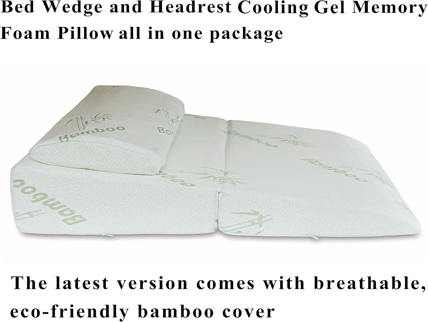 InteVision Memory Foam Foldable Bed Wedge with Headrest Pillow System (32" x 25" x 6.5") - Carrying case Included : Health & Household