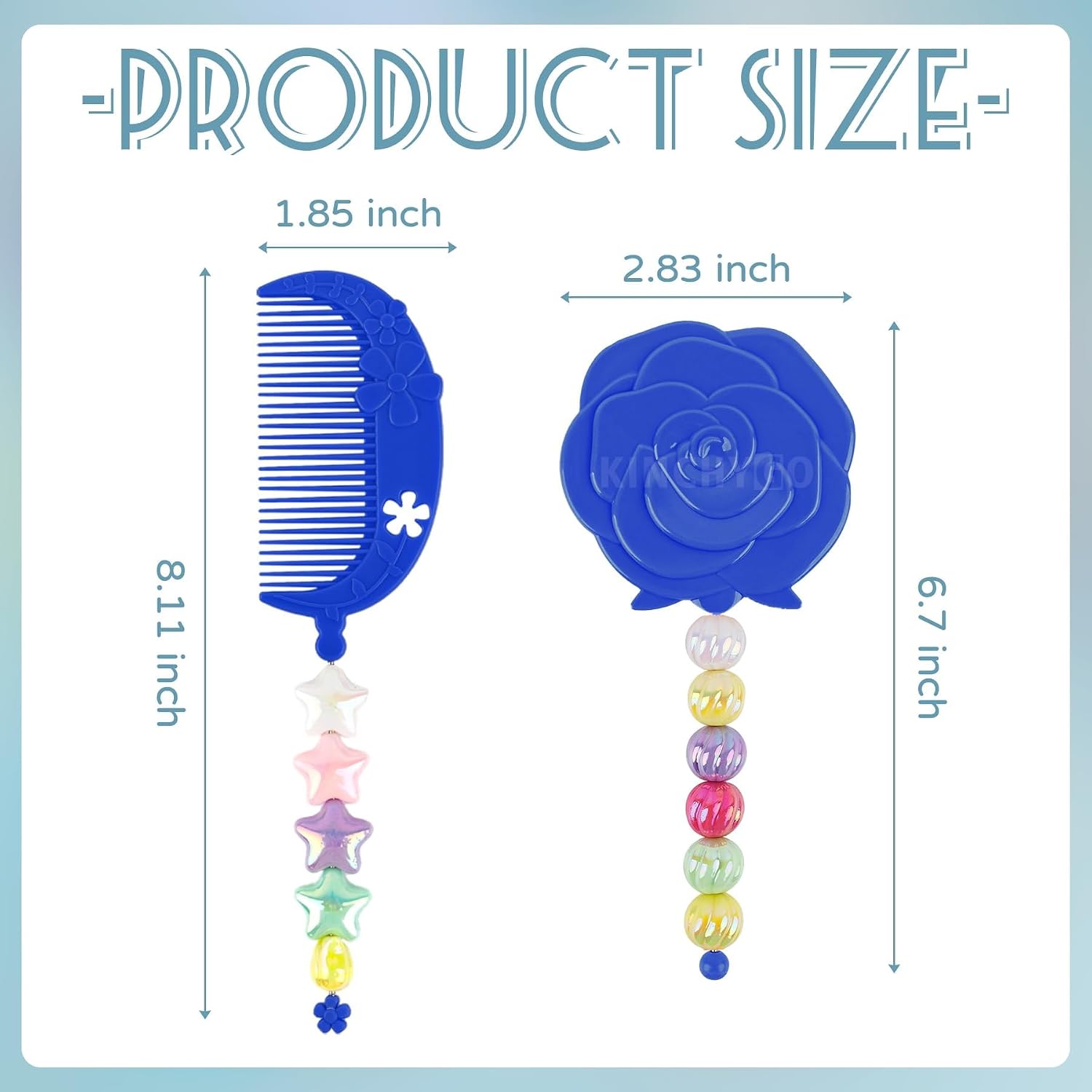 10 Pack Rose Beadable Handheld Mirrors and 10 Pack Hair Combs