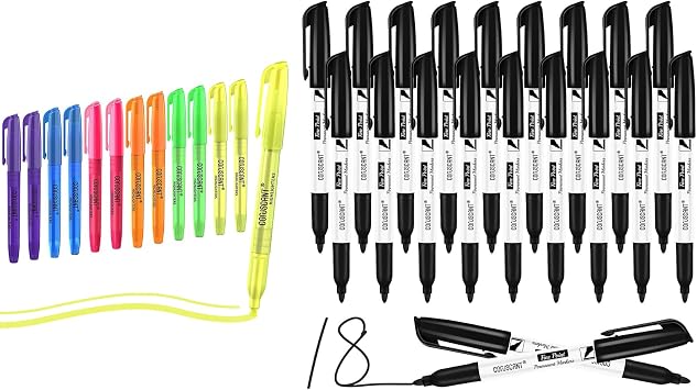 coruscant Colorful highlighters and Fine Point Permanent Markers Bulk
