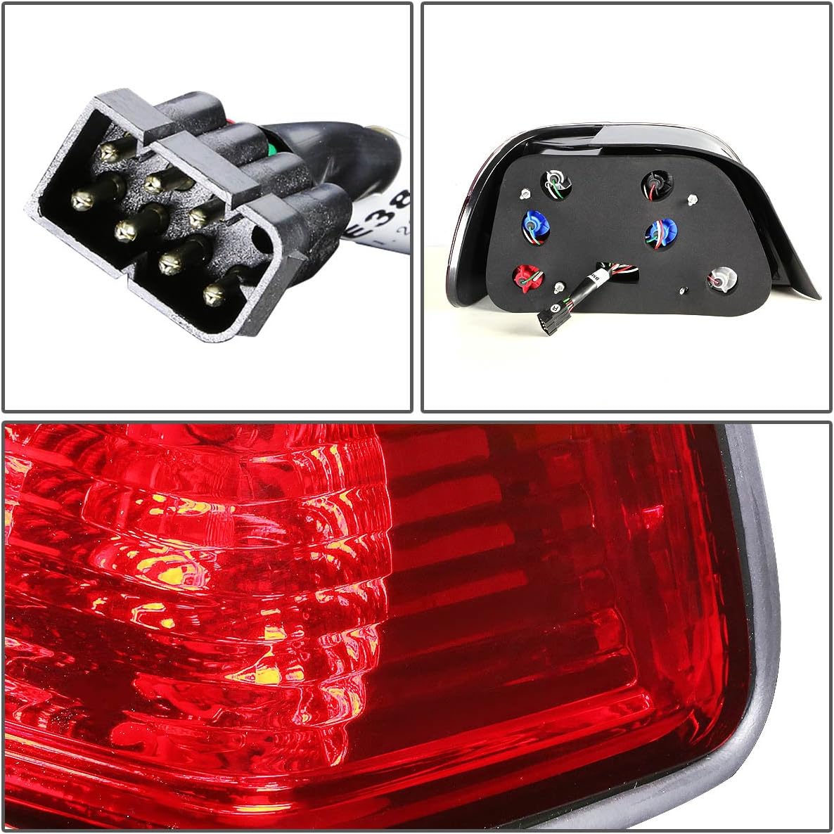 Auto Dynasty Compatible with BMW E38 7-Series 4Dr Pair of Smoke Lens Red Rear Brake+Signal Tail Light