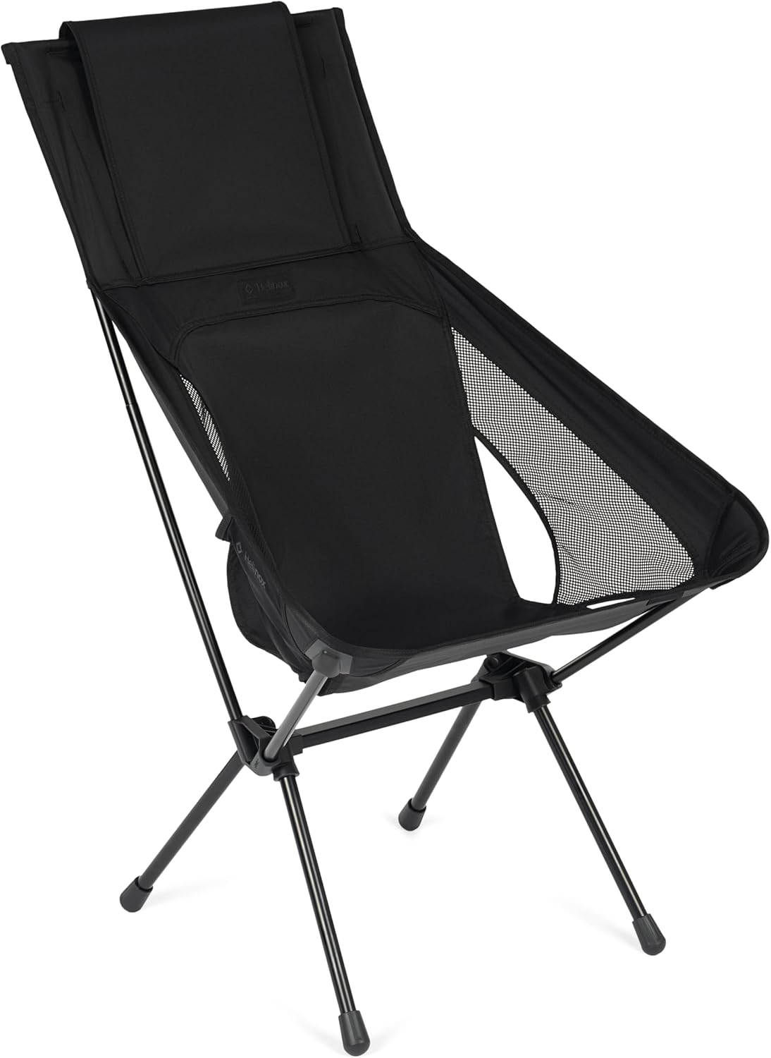 Helinox Sunset Chair (re), Packable Outdoor Furniture, Summer Vacation Holiday Seat, Foldable, Lightweight High-Back Comfort, Sustainable Eco-Friendly Materials, 3.66 lbs(1.6 kg), Blackout Edition