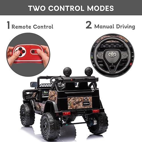 Miniatura 2 de Camión de paseo para niños de 12 V, vehículos eléctricos a batería, juguetes con control remoto de 2.4 G para 37 meses a 8 años, puertas dobles