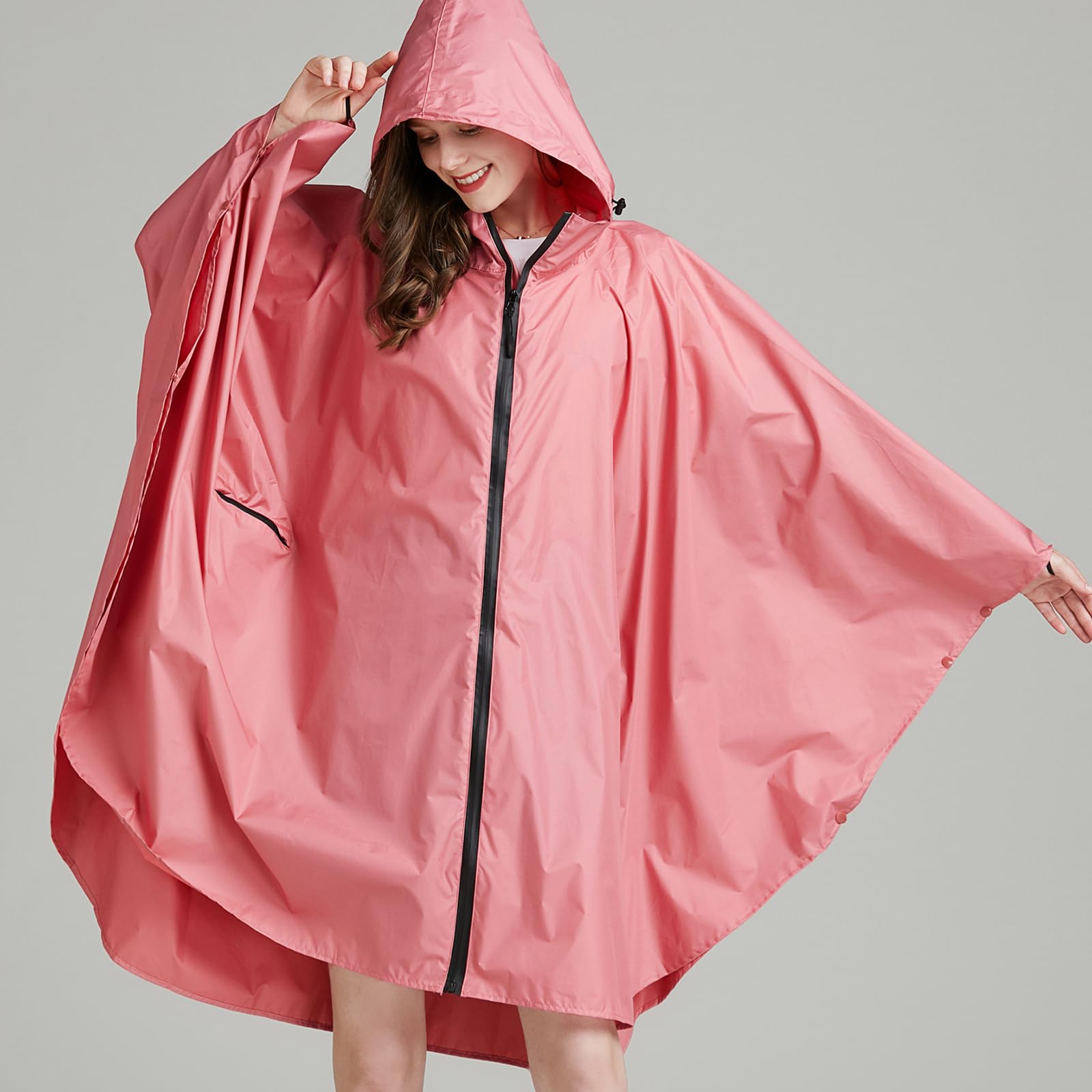 Poncho de Lluvia Impermeable Mujer para Viajes Excursionismo Pesca