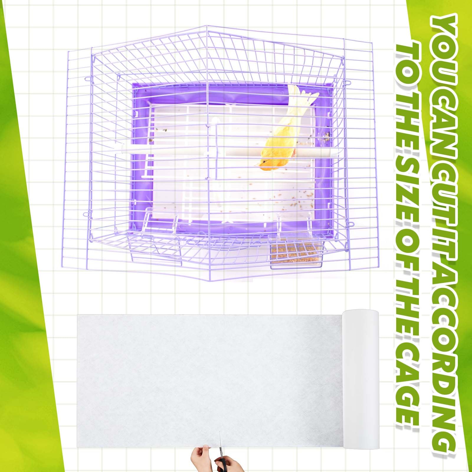 Drydiet 30.5 m x 11 Pulgadas, Forro desechable para jaulas de pájaros, Almohadilla de cojín precortada, Absorbente, Papel para Jaula de pájaros, Accesorios para Mascotas, Animales, pájaros, Loros