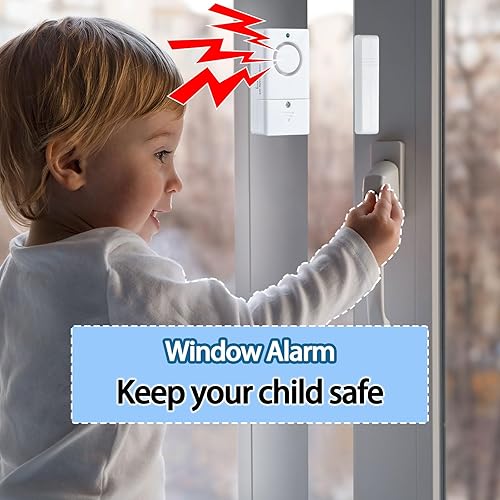 Miniatura 10 de Sensor de alarma de puerta, alarma para puertas al abrir, alarma de puerta de ventana de 120 DB, alarmas de puerta para seguridad de los niños,