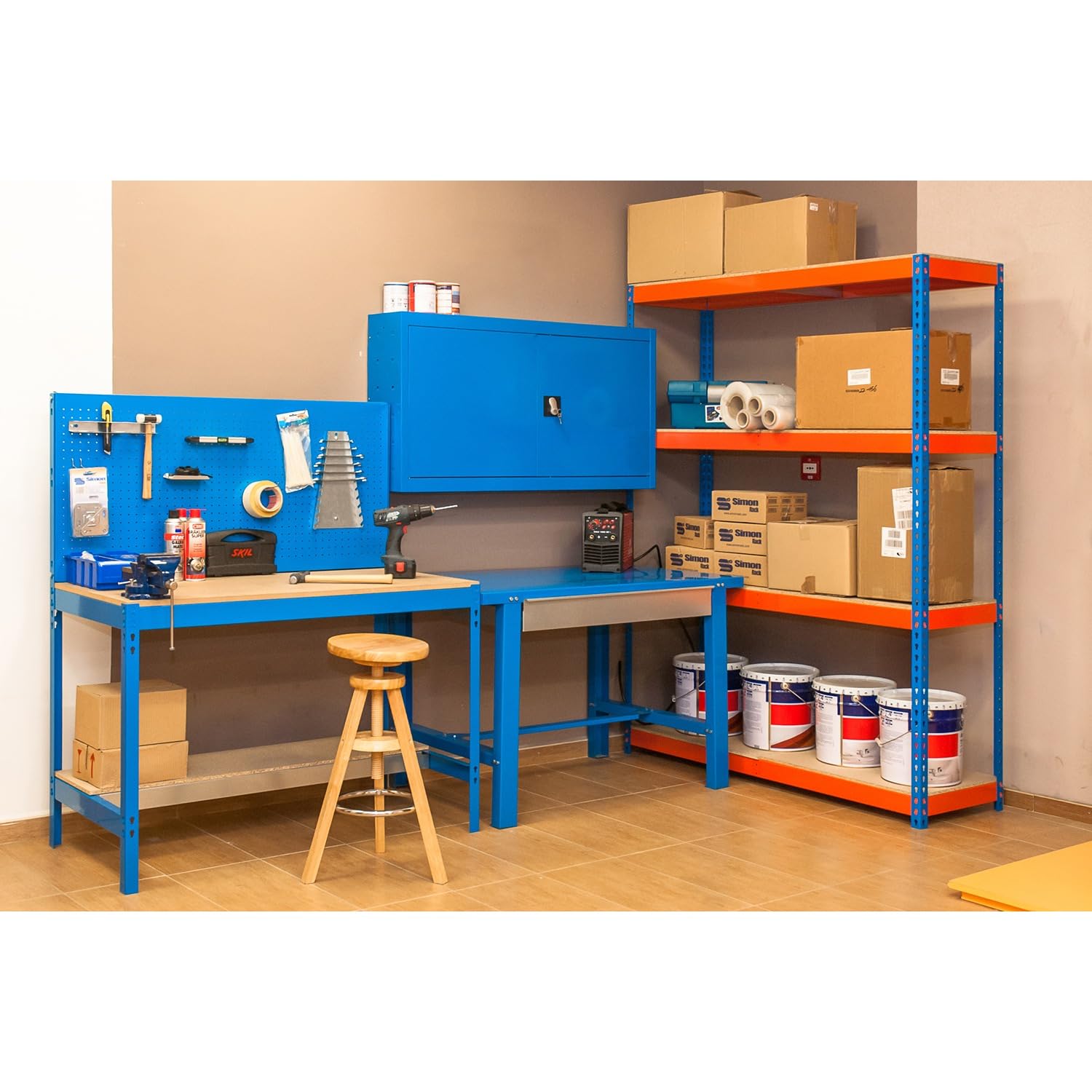 Simon Rack Ripiano per pneumatici, 12 pneumatici, 2000 x 900 x 400 mm, porta pneumatici in metallo, carico fino a 90 kg, zincato - Simonauto