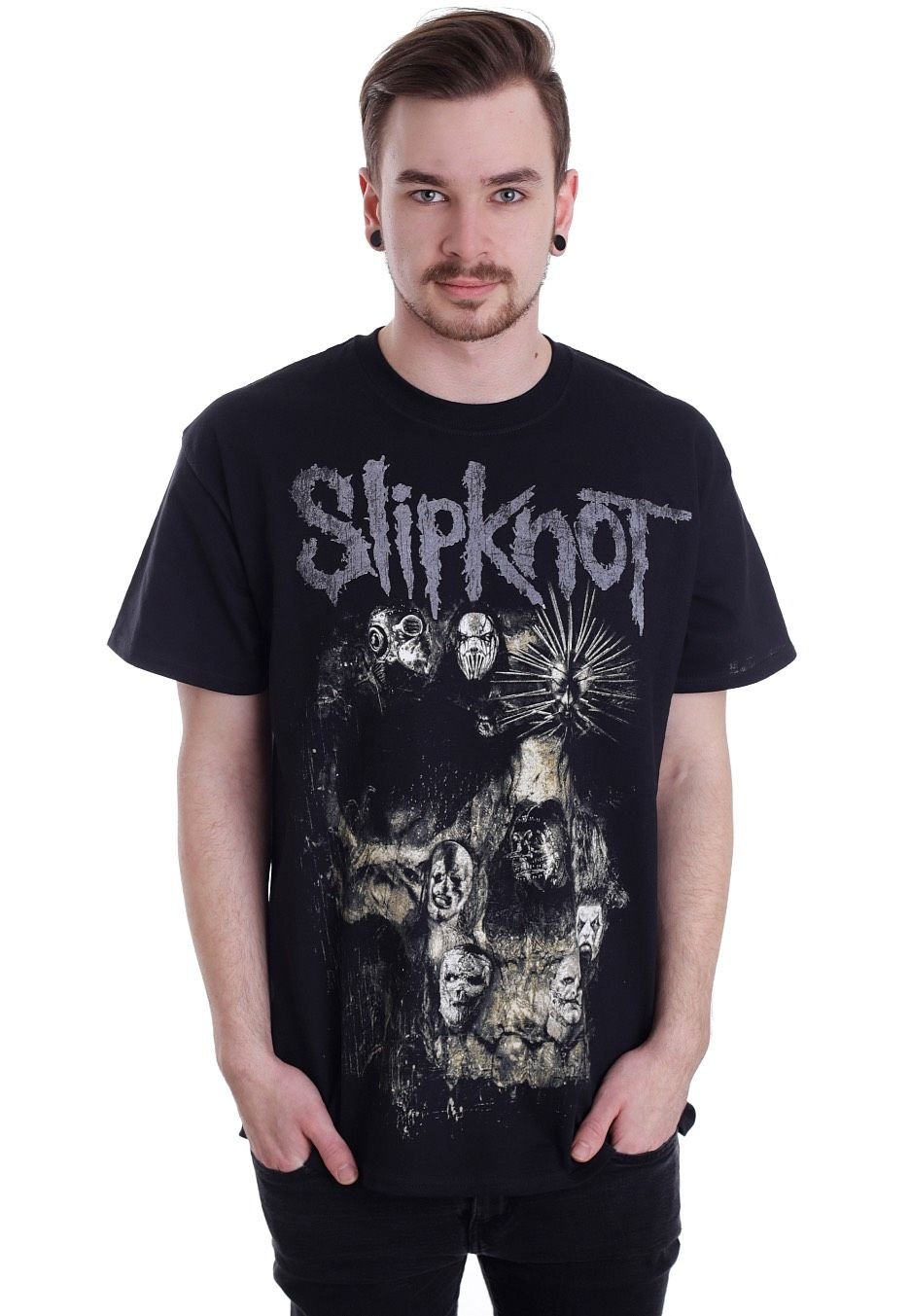 Slipknot Official Skull Group Metal Tribal T-Shirt Medium Black