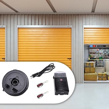 110V Automatic Roller Garage Door Opener, 250N Tubular Motor for 10ft Rolling Doors, Auto Reverse & Overload Protection