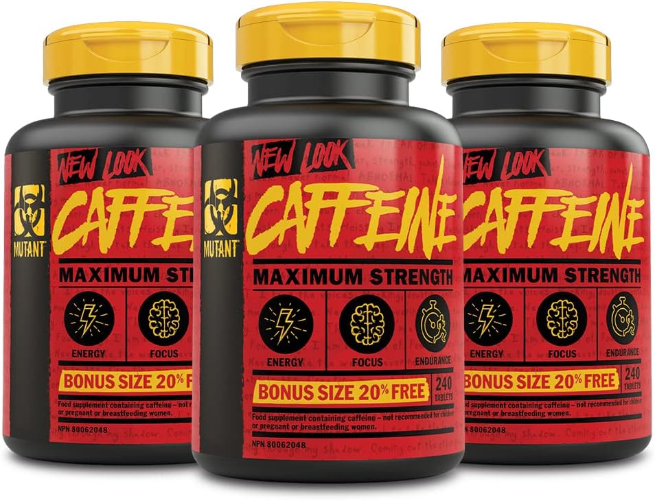 Mutant Caffeine โ Pure and Straightforward Pharmaceutical-Grade Caffeine Pills โ Helps to Temporarily Restore Mental Alertness or Wakefulness When Fatigued โ 720 Tablets