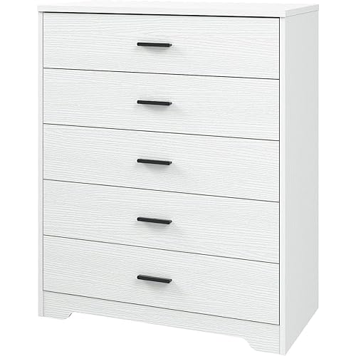 Panana Wooden 5/6 Drawer Dresser, Wide Modern Chest of Drawers, Organizer with Storage Drawers for Living Room Bedroom Hallway Closet