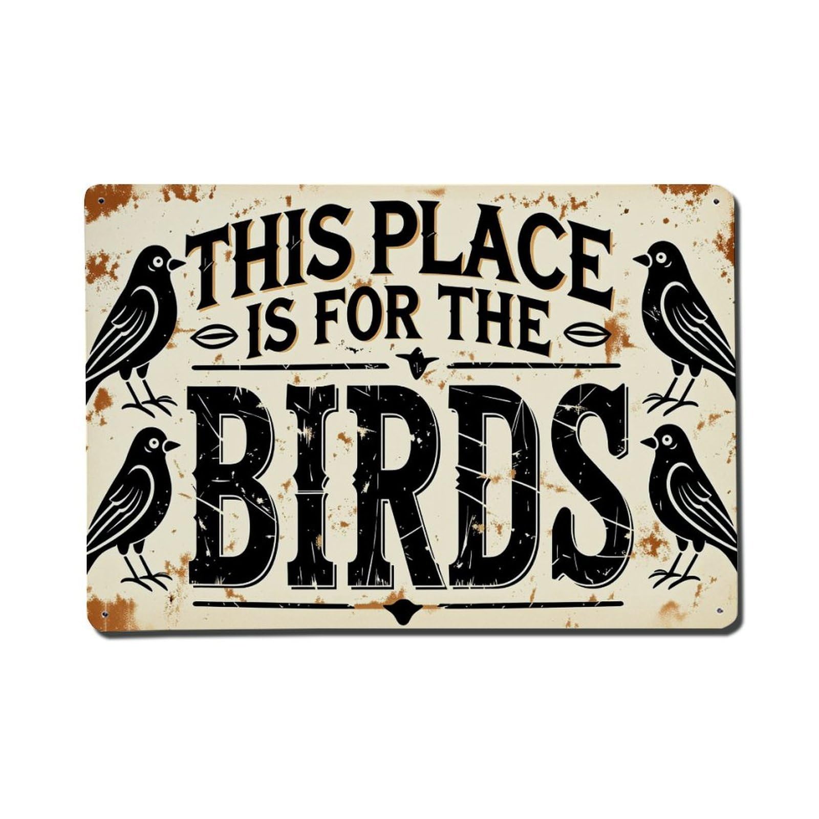 Enderetf Vintage Birds Place For The Birds Tin Sign Metal Poster, Home Bar Garage Man Cave Cafe Indoor & Outdoor Wall Decoration 8X12inches
