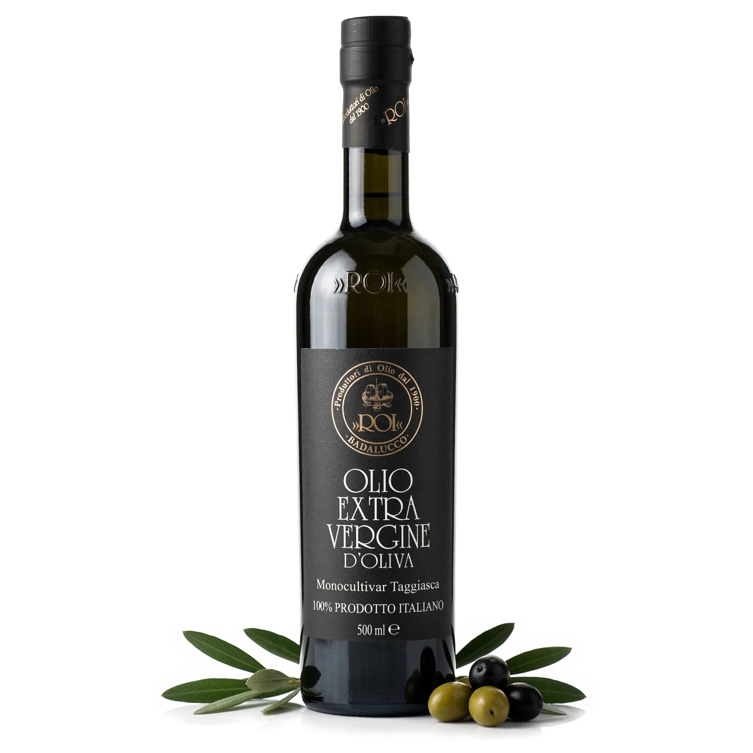 ROI Monocultivar Taggiasca Extra Virgin Olive Oil from Liguria Italy - Italian, First Cold Pressed Ligurian EVOO, High Polyphenols, Fresh Harvest - 16.91 fl oz (500 ml)