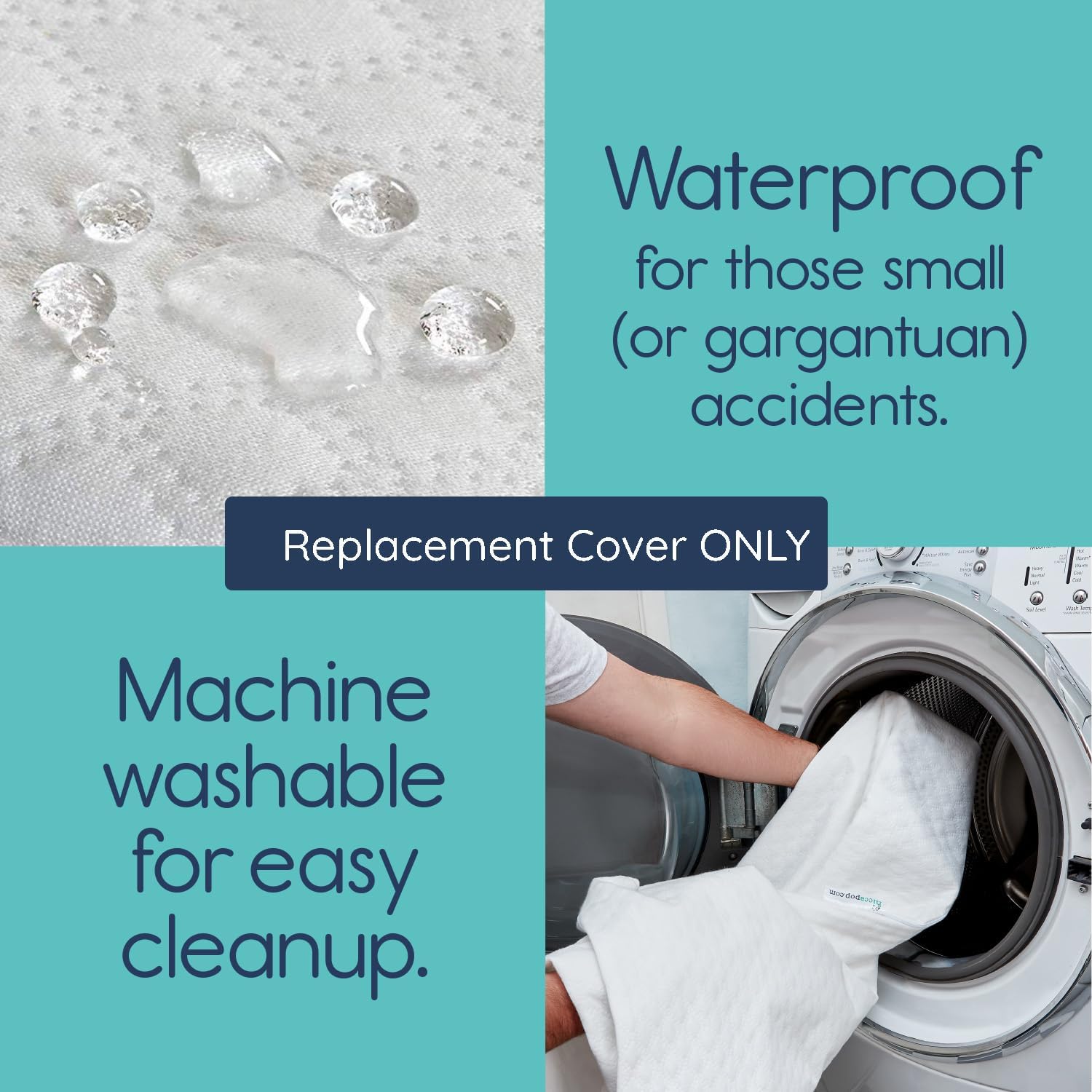 hiccapop [Replacement Cover ONLY for The Pack and Play Mattress Pad (38" x 26" x1") - Ultra-Soft Jacquard Fabric - Waterproof, Stain Resistant, Machine Washable