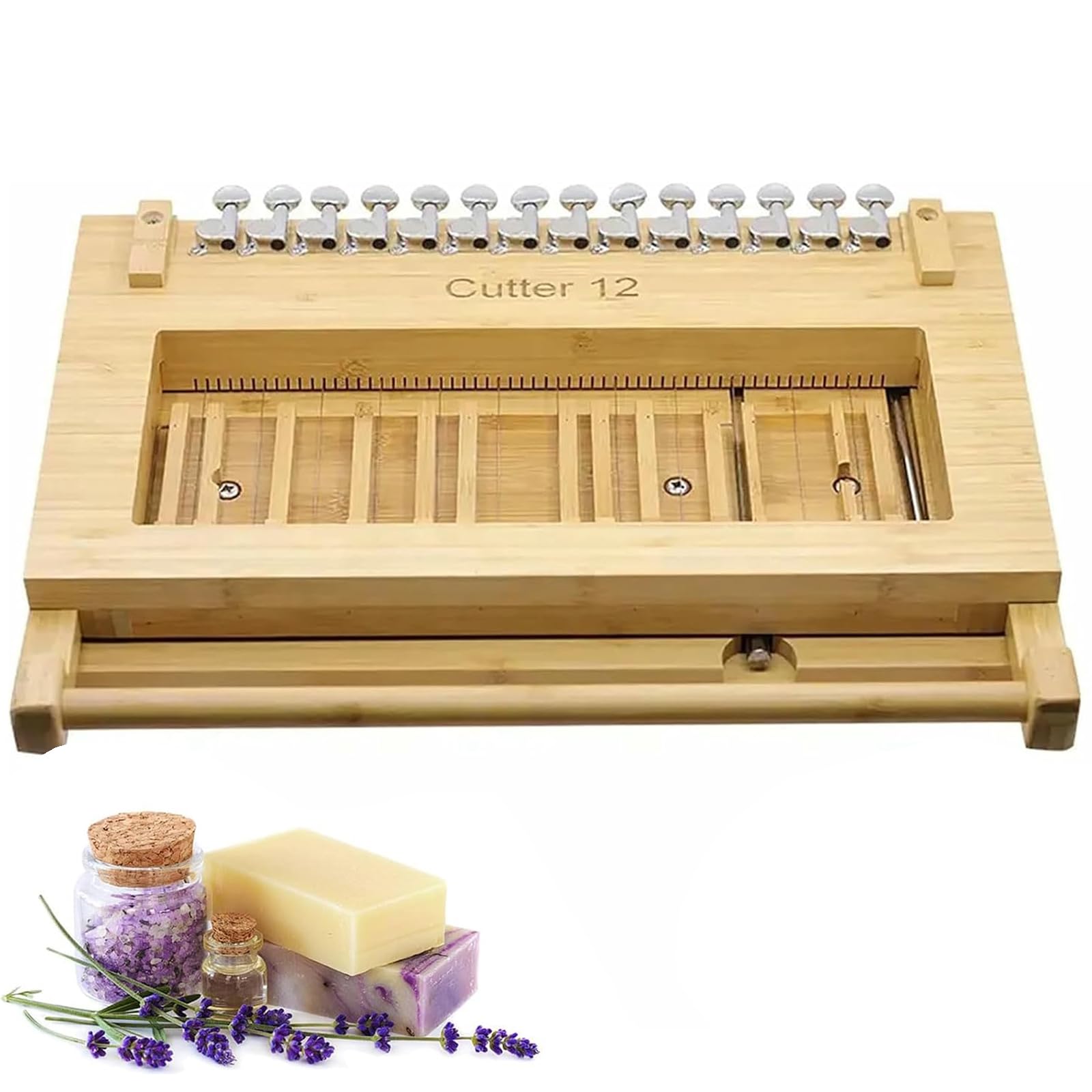 Eiwitany Multi Soap Loaf Cutter for DIY Soap Making, Includes Wire Slicer & Millimetre Scale, Ideal for Candles, Cheese, Chocolate, Butter & Cake