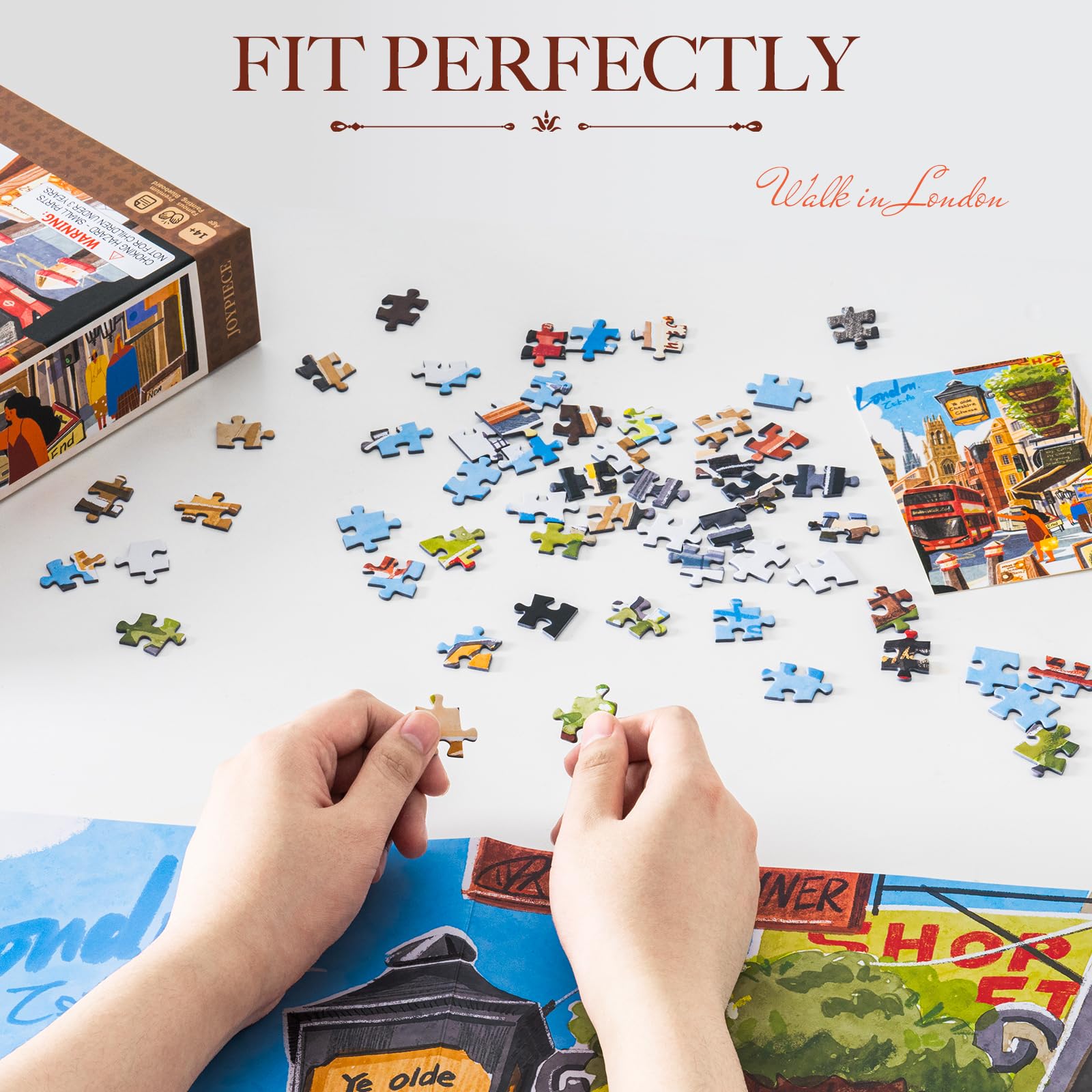 ROWOOD Puzzle da 1000 pezzi per adulti e bambini, gioco impegnativo, giocattolo educativo, puzzle regali per donne e uomini, passeggiata a Londra