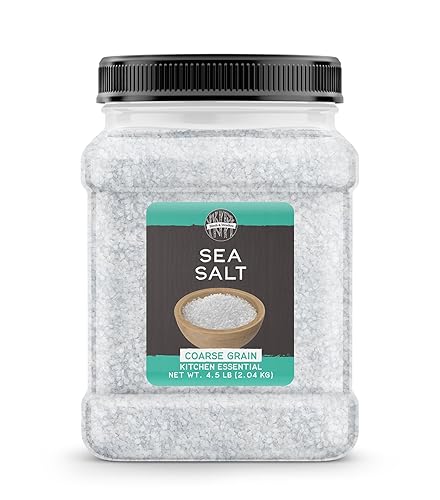 Birch & Meadow Sal marina de grano grueso, 4.5 libras, esencial de cocina, cocina y más